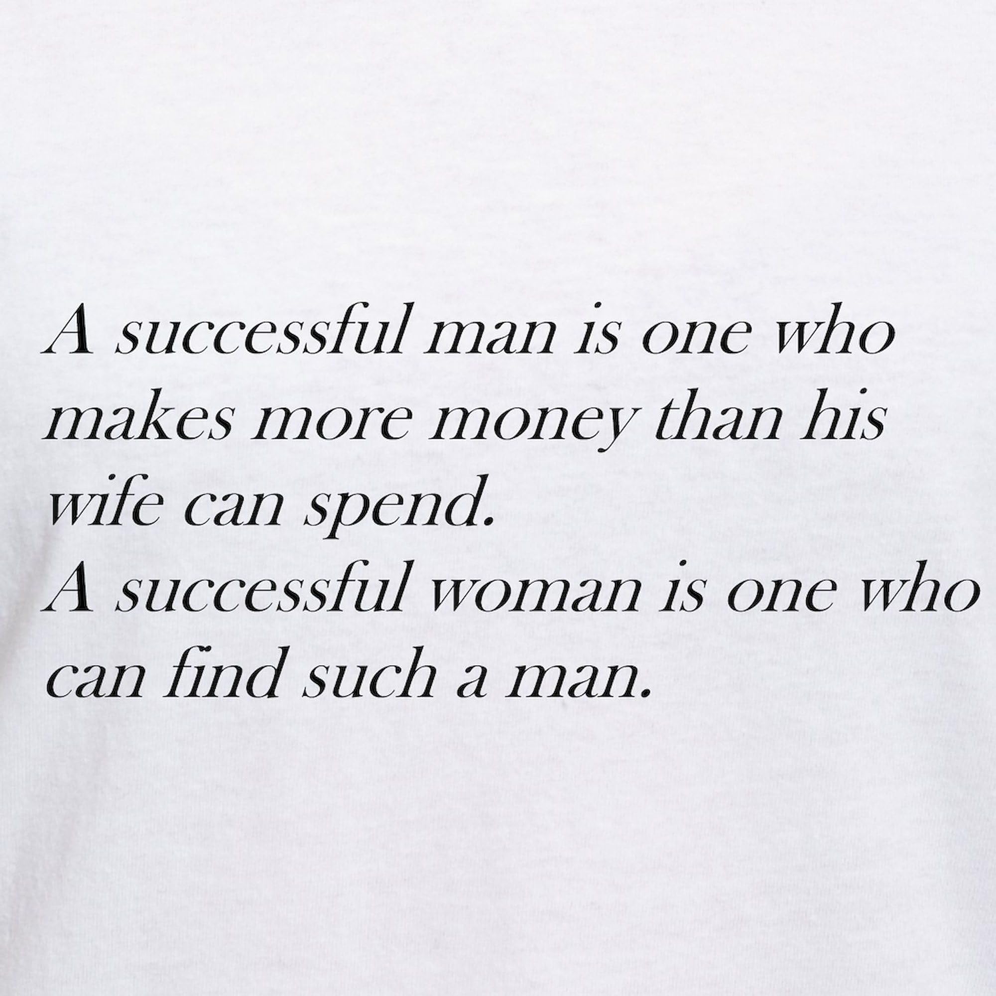 Successful Man T-Shirt for Women - Soft Cotton V-Neck Tee - Perfect for Casual Wear, Office Outfits & Gift Giving