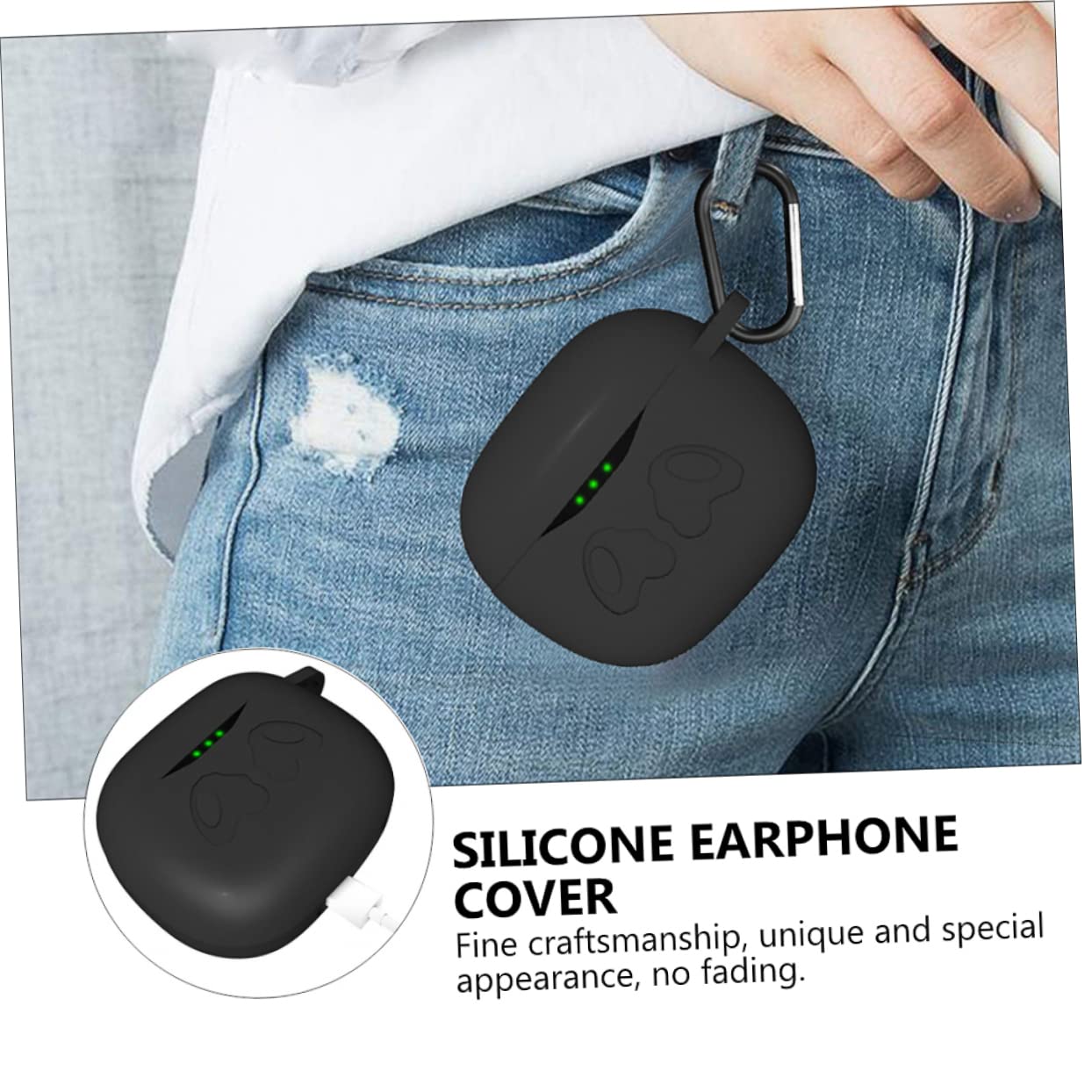 BESTonZON Silicone Hard Protection Earphone Case - Portable Headphone Storage Cover for AirPods, Wireless Earbuds - Travel, Gym, Outdoor Use