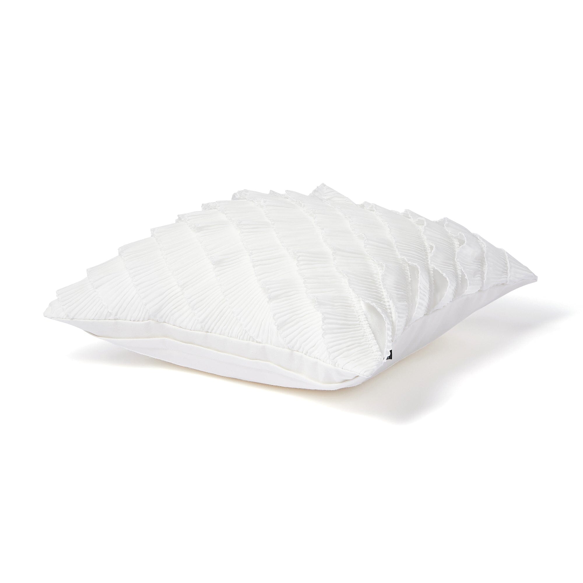 Elegant White Chiffon Frill Cushion Cover 18x18 Inches - Perfect for Sofa, Bed, and Home Decor