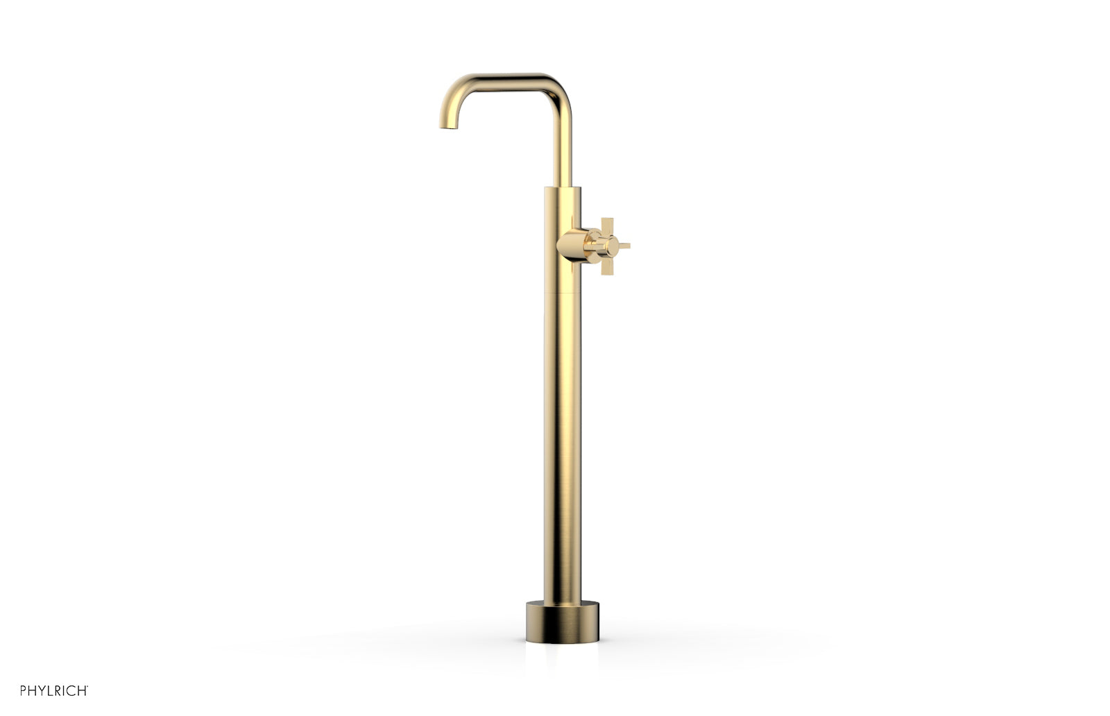 BASIC Low Floor Mount Tub Filler with Cross Handle - D132 45 04 - Perfect for Modern Bathroom Renovations and Spa-Like Showower Experiences