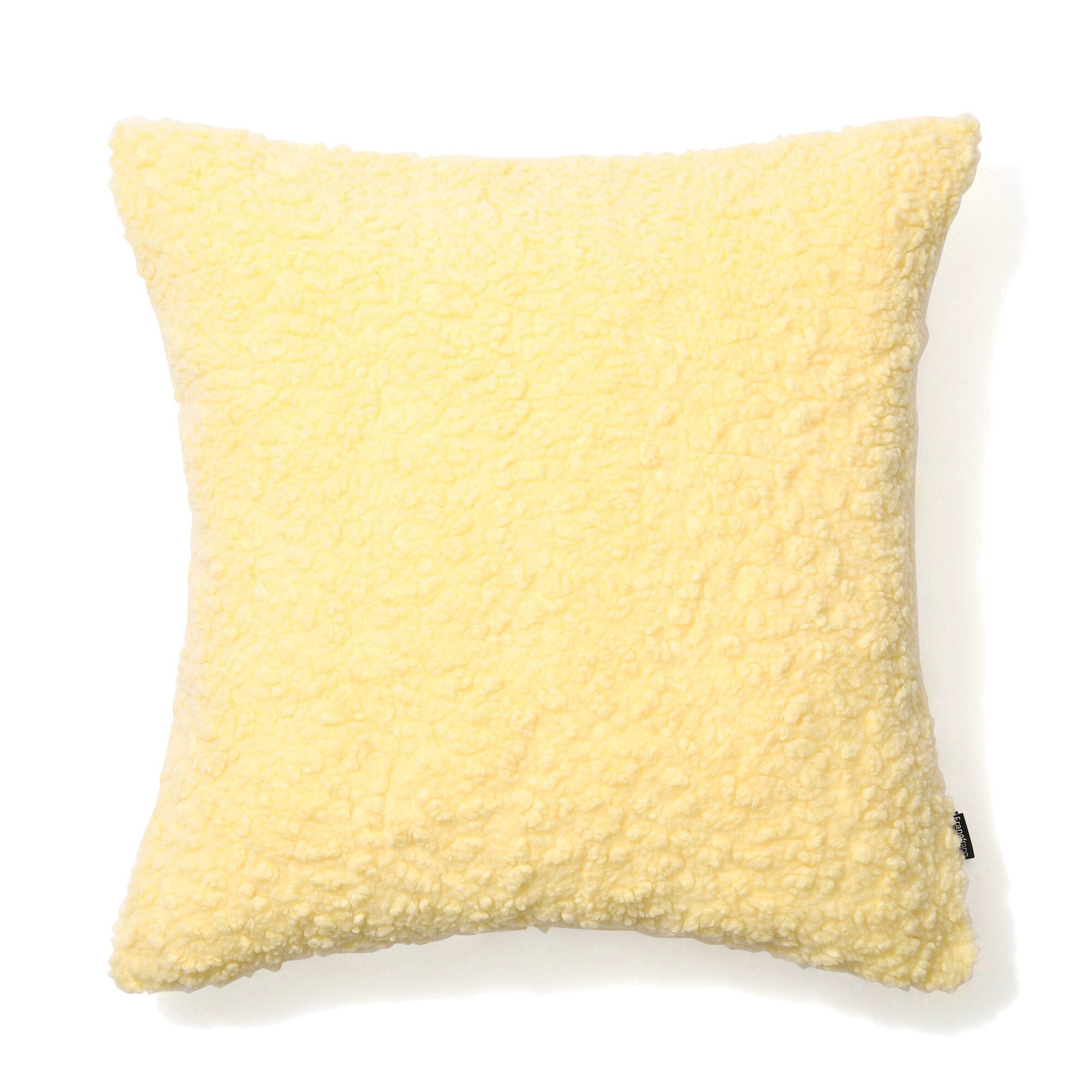 Premium 450x450 Boa Cushion Cover - Soft Light Yellow Pillow Case for Sofa, Bed & Home Decor - Breathable & Washable Fabric - Perfect for Living Room, Bedroom & Nursery