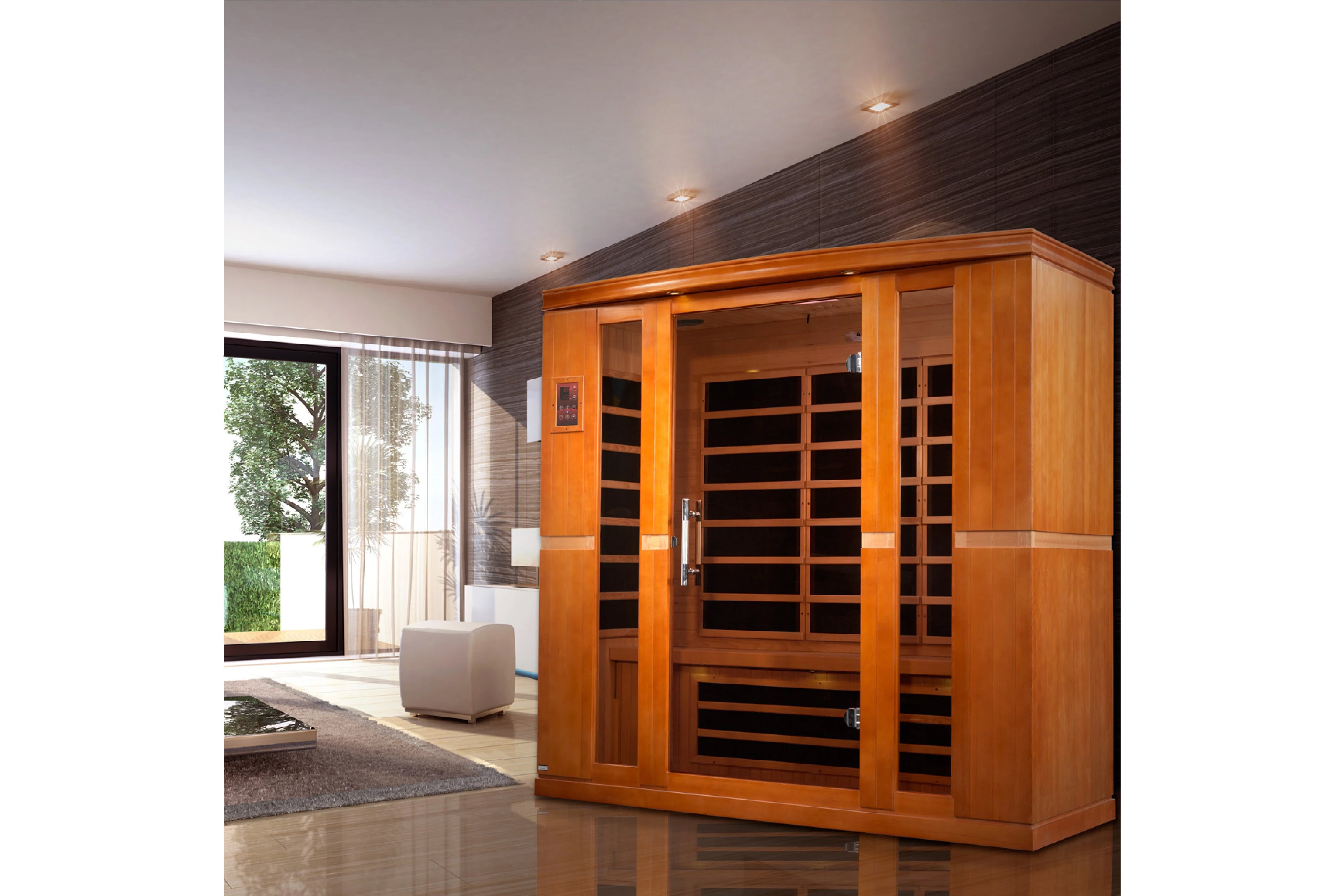 Golden Designs Bergamo 4-Person Low EMF FAR Infrared Sauna - Wheelchair Accessible Home Spa for Relaxation & Detox