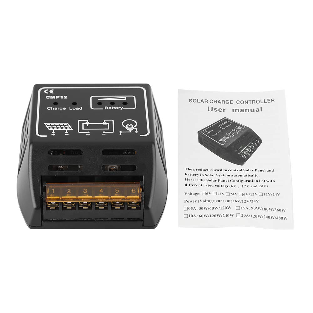 Tgoon 12V Solar Charge Controller - High Efficiency Solar Panel Battery Regulator for Garden, Yard & Outdoor Lighting | Waterproof MPPT Solar Controller for RV, Boat, Shed & Off-Grid Power Systems