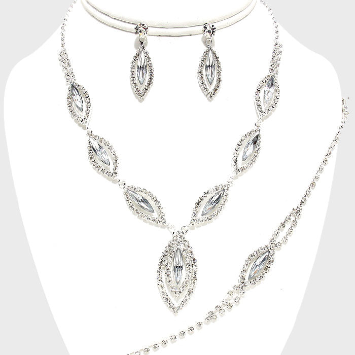 Elegant Crystal Rhinestone Necklace Set for Women - Sparkling Party Jewelry Gift | Perfect for Weddings, Prom, Evening Events & Special Occasions