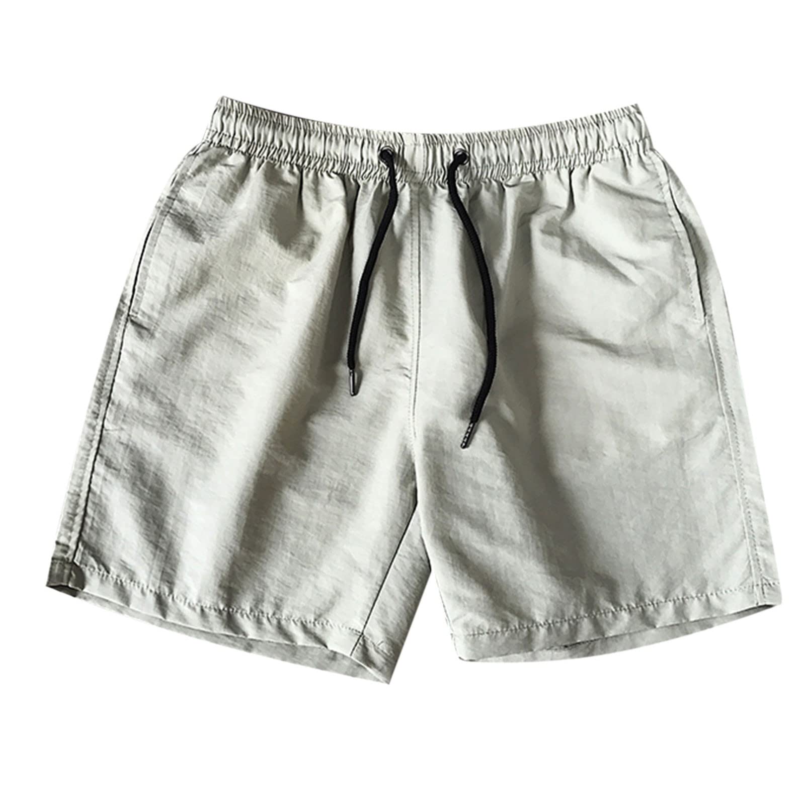 HUERTOP Women's Sweat Shorts with Drawstring & Pockets - Solid Candy Orange Color for Beach, Yoga, Running & Casual Wear