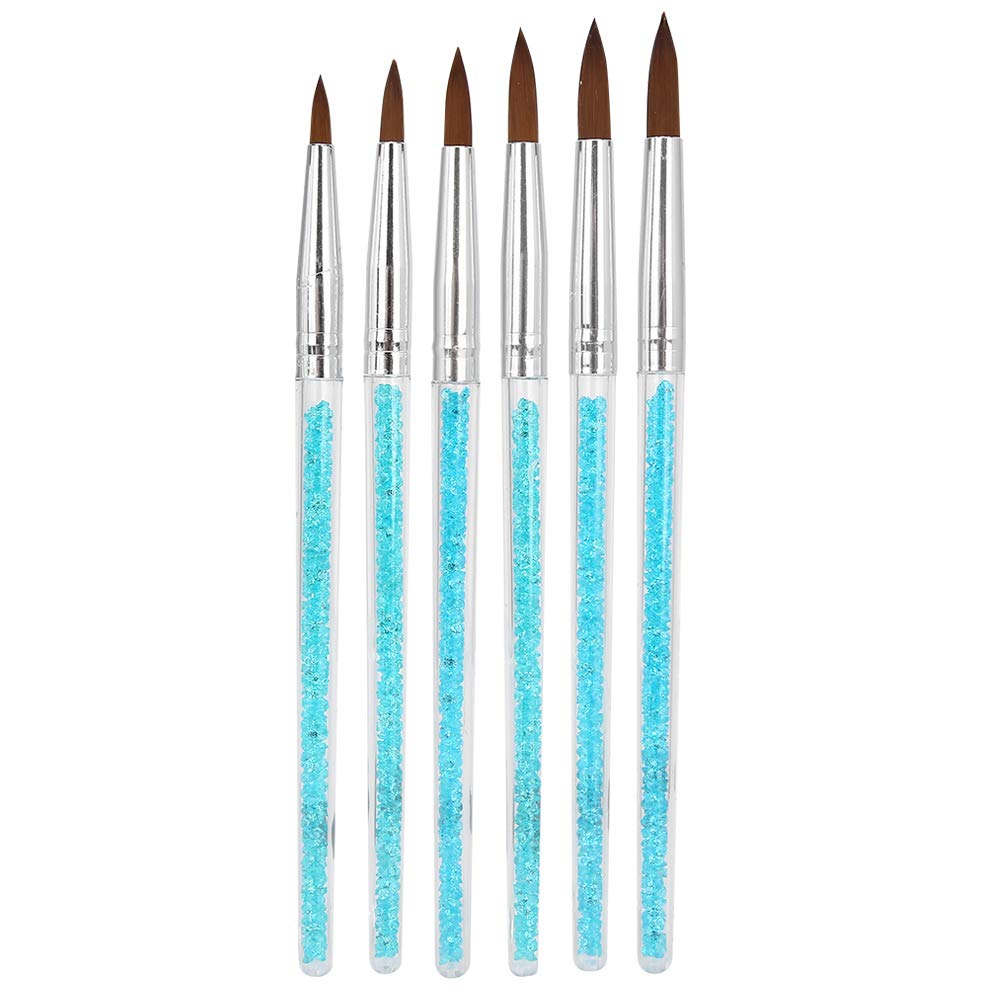 6-Piece Nail Art Brush Set - Nylon Hair DIY Flower Pattern & Carving Brushes for Professional & Home Manicures - Perfect for Nail Art, Gel Polish, Acrylics & 3D Designs