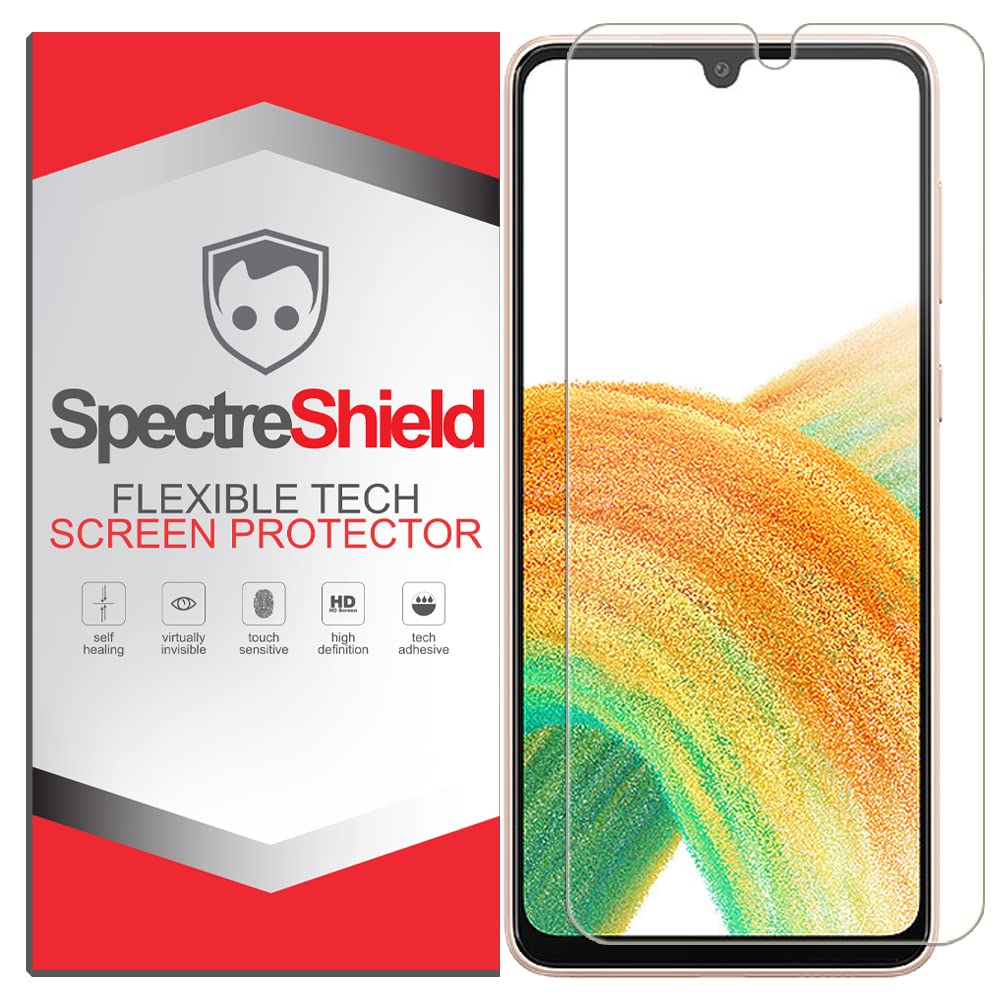 Spectre Shield Flexible TPU Screen Protector for Samsung Galaxy A33 - Case Friendly, Full Coverage, Clear Film - Perfect for Everyday Use & Outdoor Activities