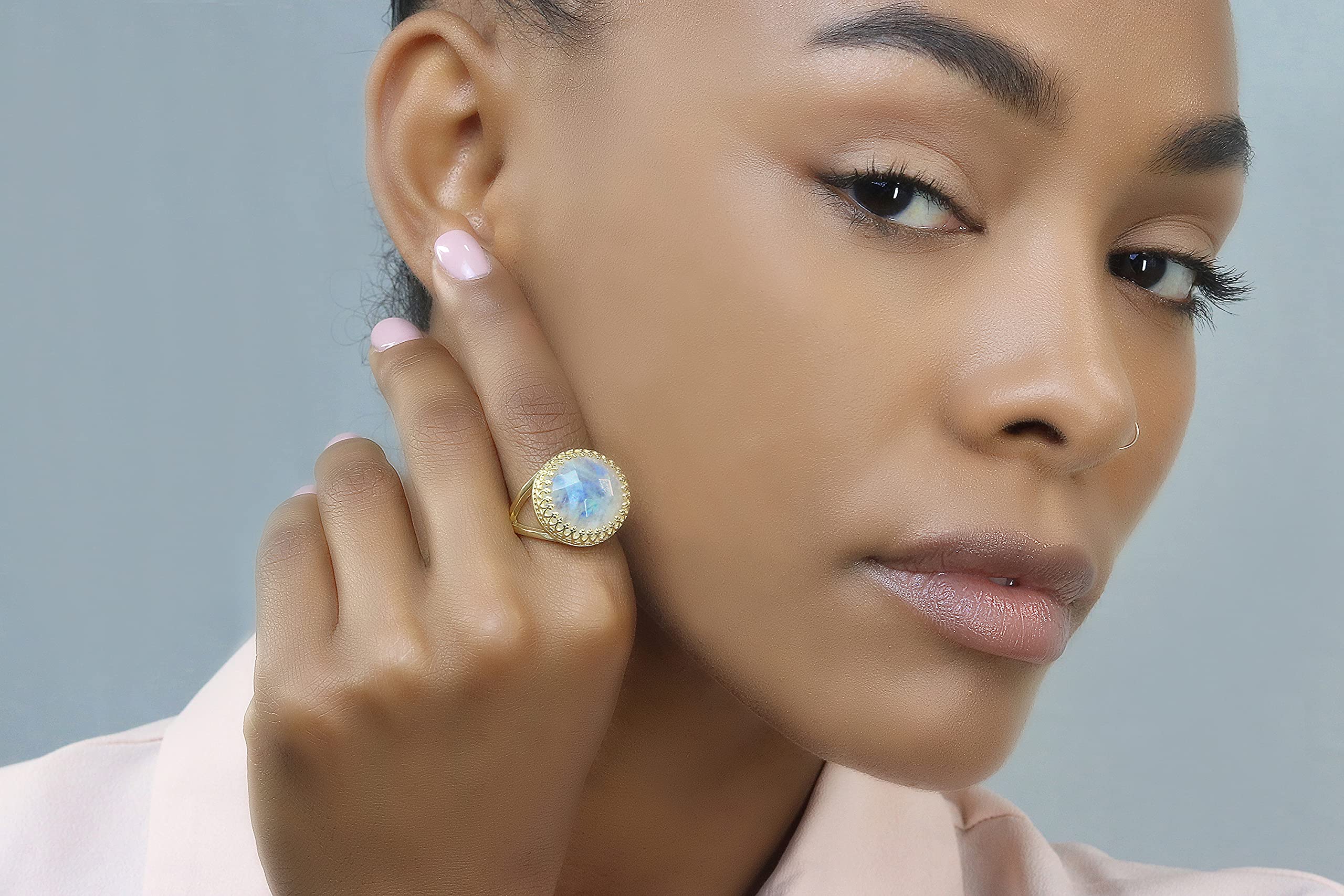 Moonstone Rose Gold Ring for Women - Elegant Birthstone Jewelry for Gifts & Parties