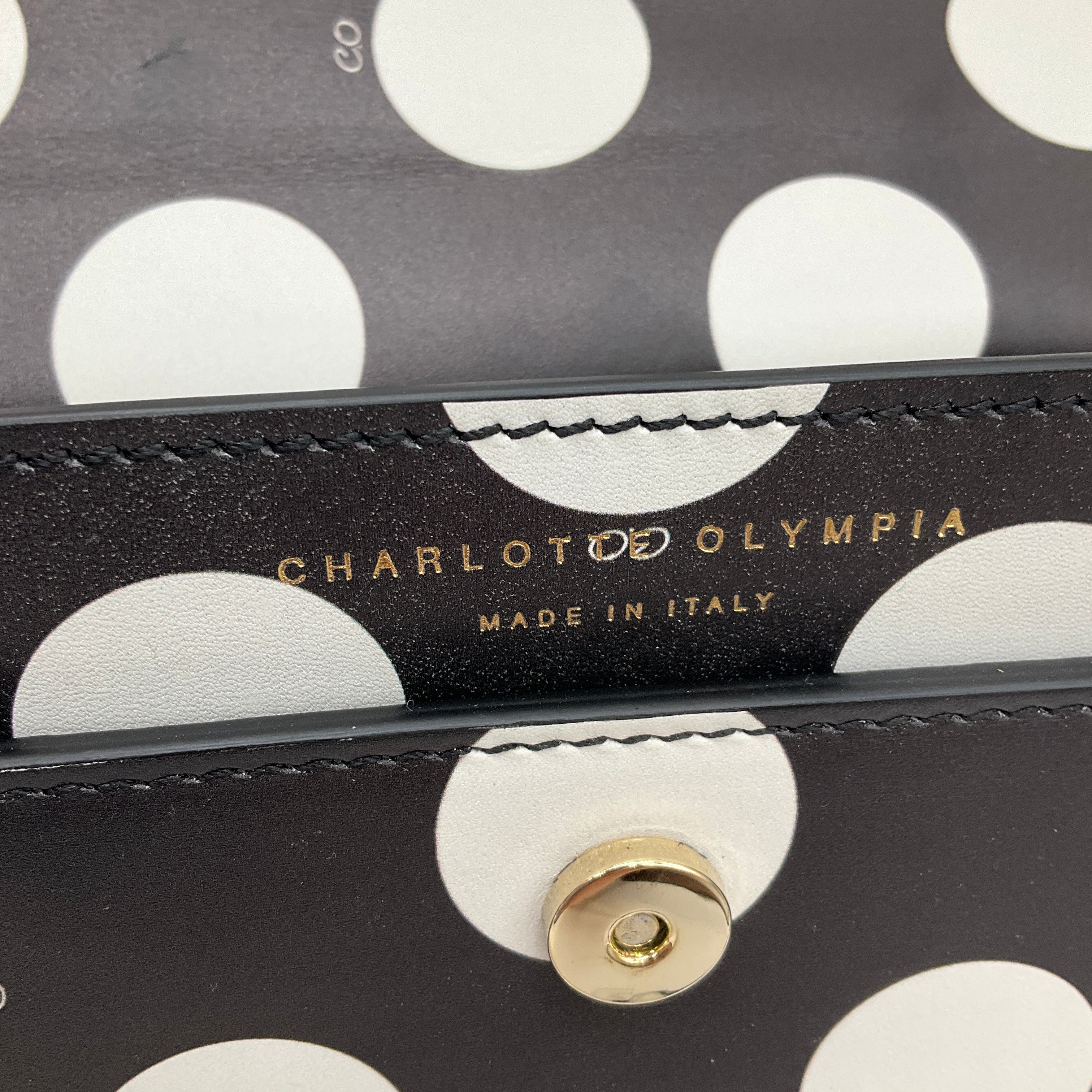 Charlotte Olympia Black & White Polka Dot Shoulder Bag for Women | Stylish Handbag for Work, Party & Evening Out
