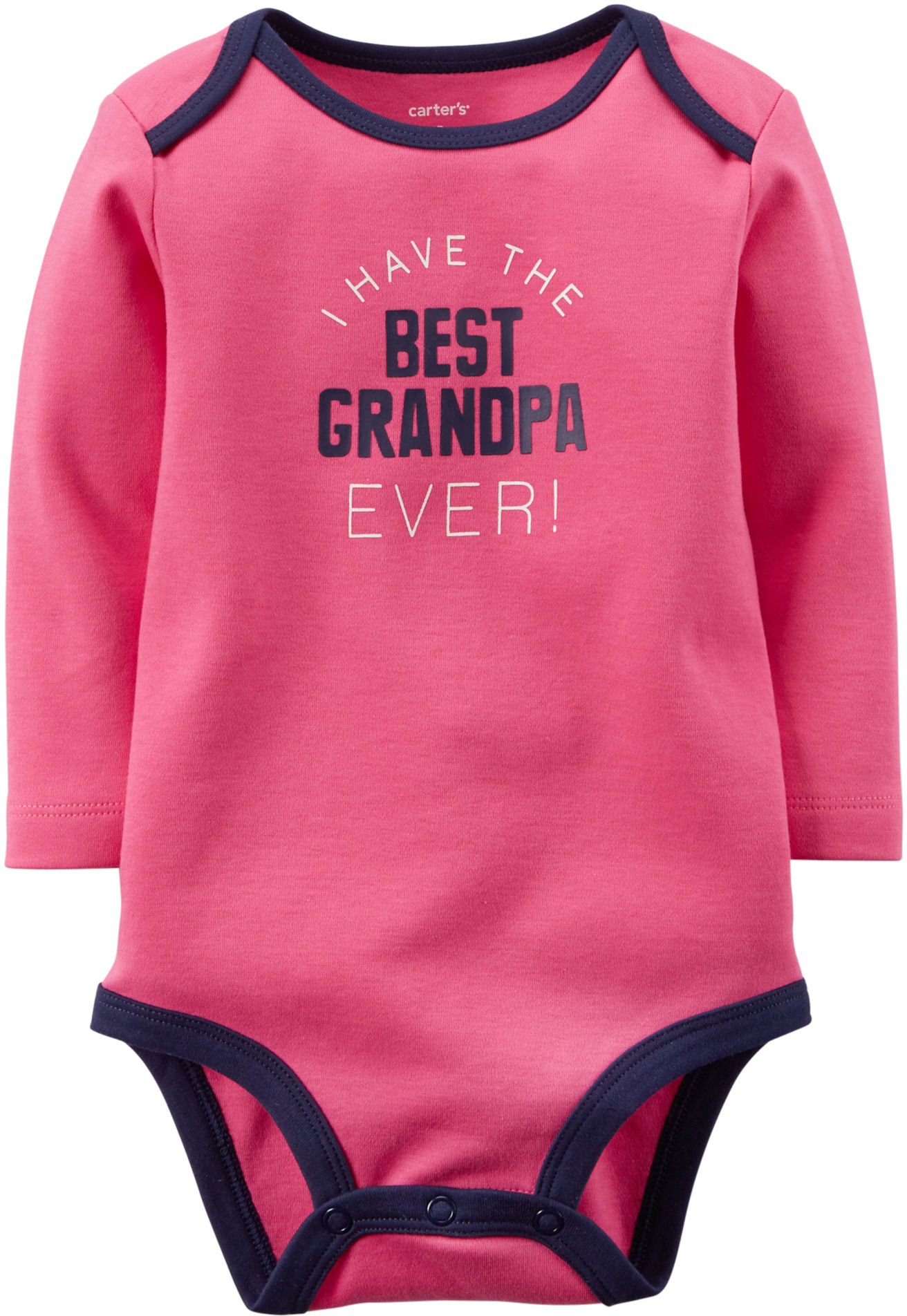 Carters Baby Girls Best Grandpa Ever Bodysuit - Pink 6 Months | Soft Cotton Onesie for Newborns & Infants | Perfect for Family Photos, Grandparents Day & Special Occasions