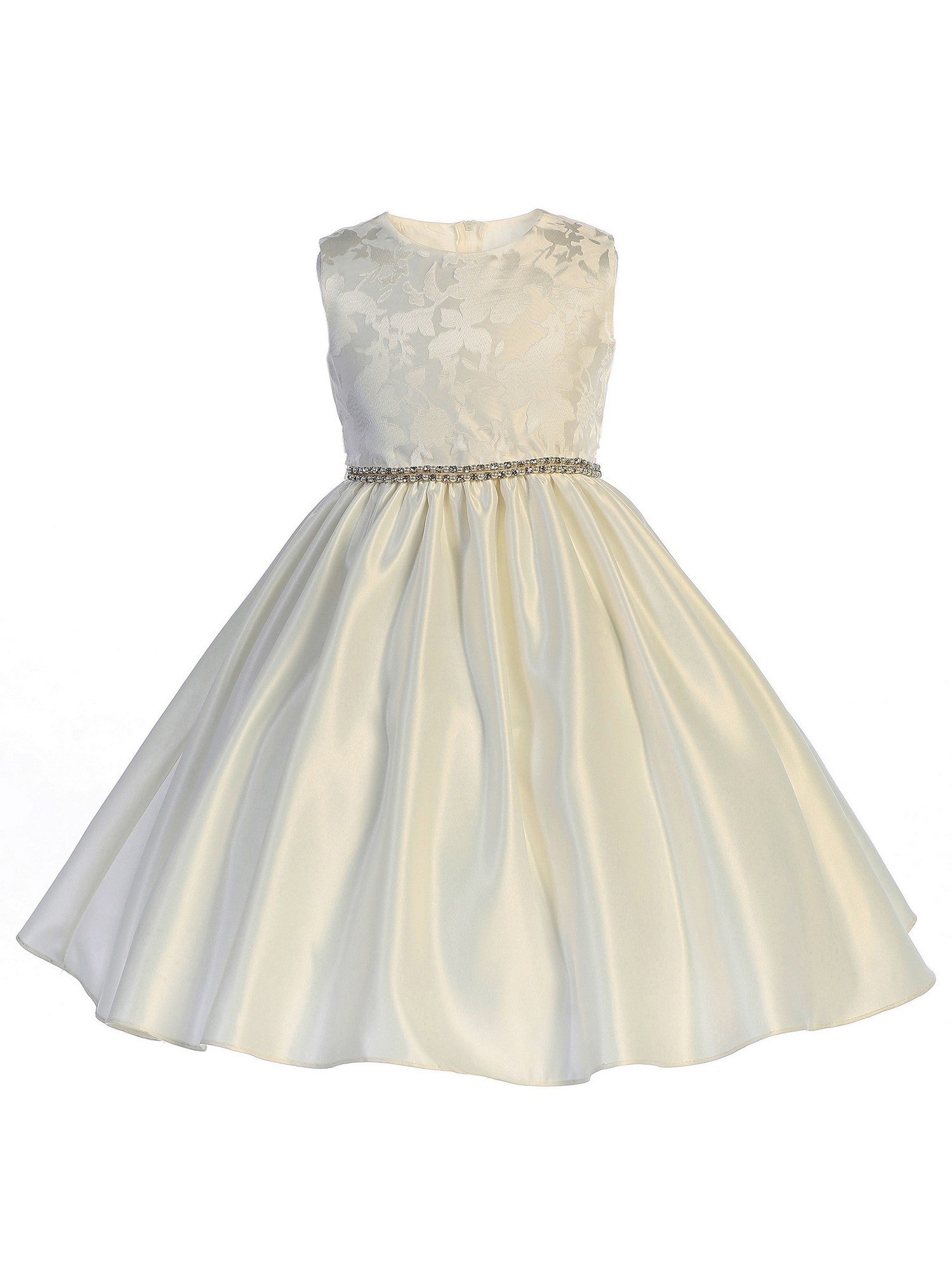 Ivory Glitter Trim Junior Bridesmaid Dress for Big Girls - Size 7-12 | Perfect for Weddings, Formal Events & Special Occasions