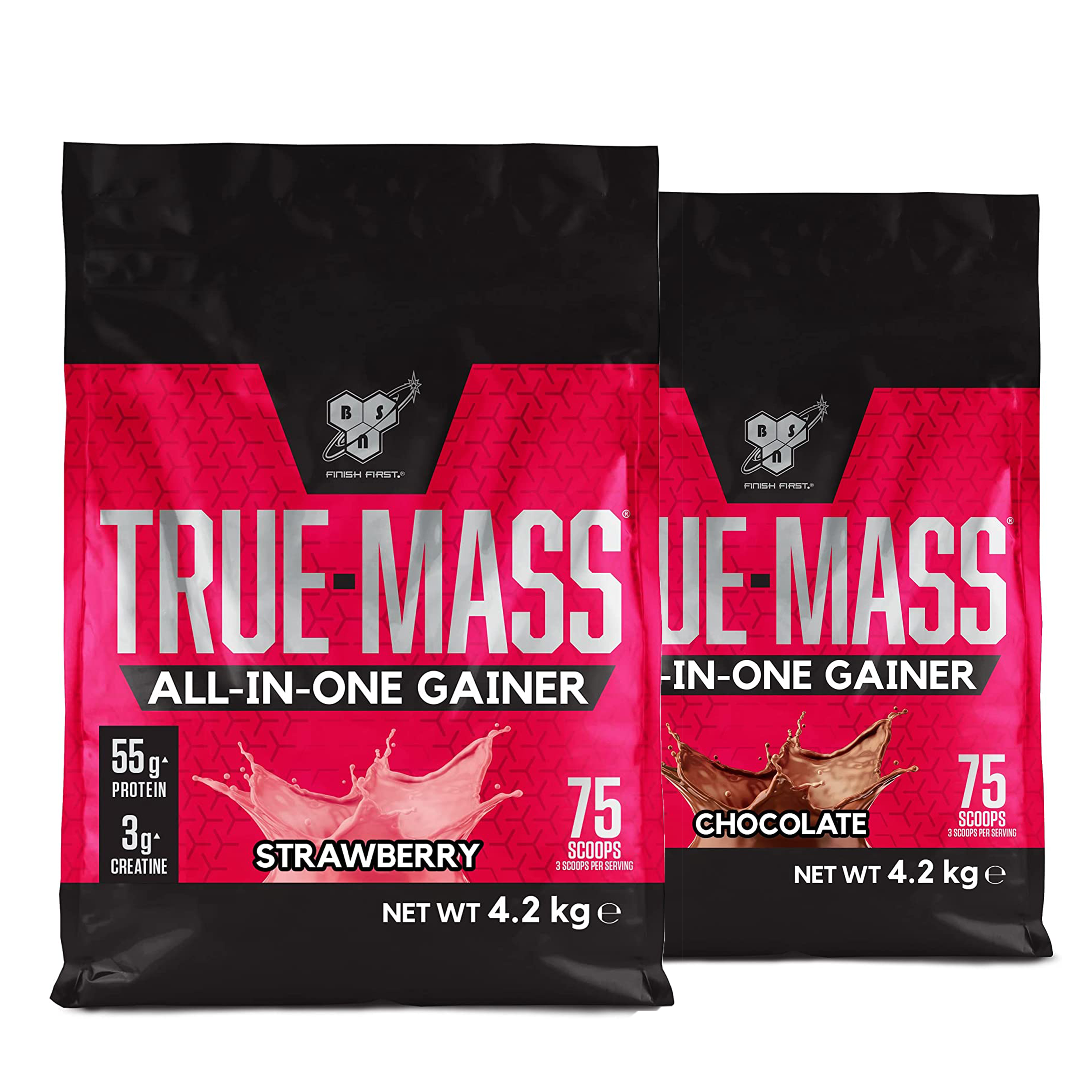 BSN True Mass All In One Gainer Protein Powder - 4.2 kg (9.26 lbs) for Muscle Building & Weight Gain - Perfect for Post-Workout Recovery & Bodybuilding Nutrition