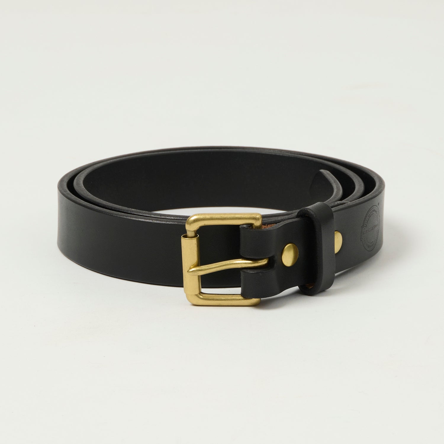 Barnes & Moore Slim Roller Belt - Genuine Leather Dress Belt for Men | Black/Brass Color | Adjustable Waistband | Perfect for Business, Office & Formal Occasions