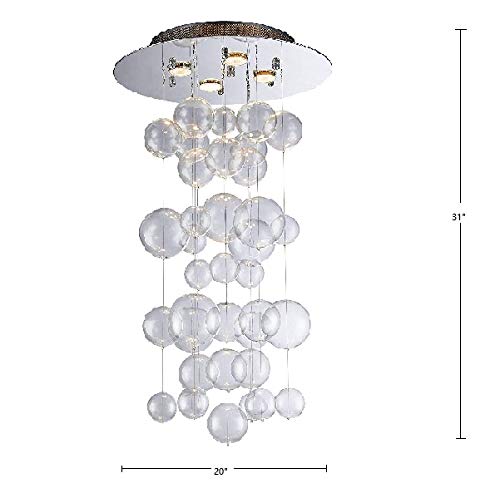 Modern Glass Raindrop Chandelier LED Flush Mount Ceiling Light - 4 GU10 Bulbs Required (H31