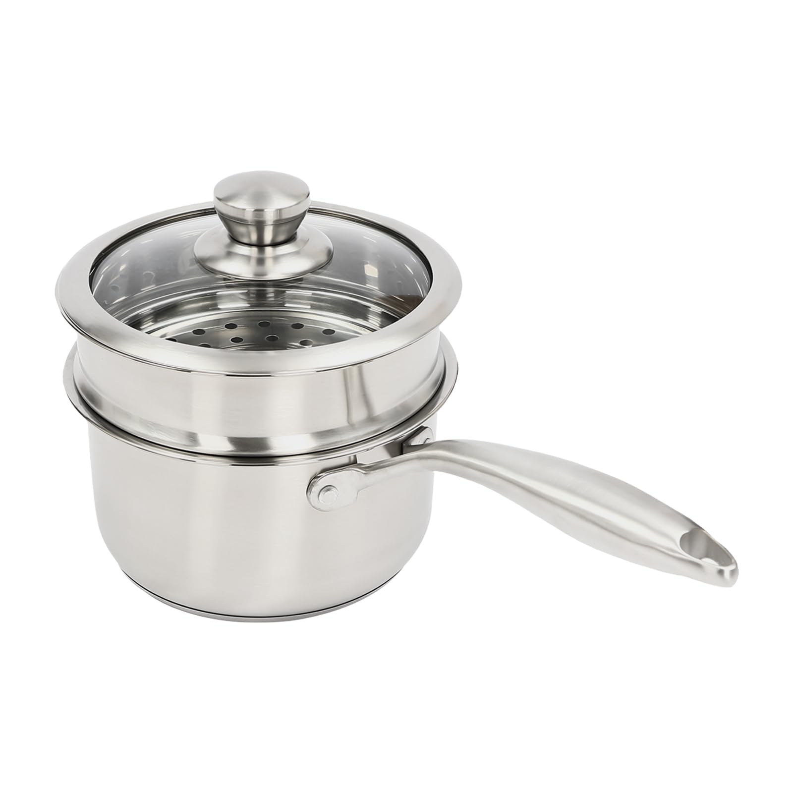 Premium 304 Stainless Steel Steamer Pot - 2 Tier Stackable Steaming Cookware with Heat-Resistant Handles for Dumplings, Vegetables & Seafood | Perfect for Asian Cooking, Meal Prep & Healthy Eating