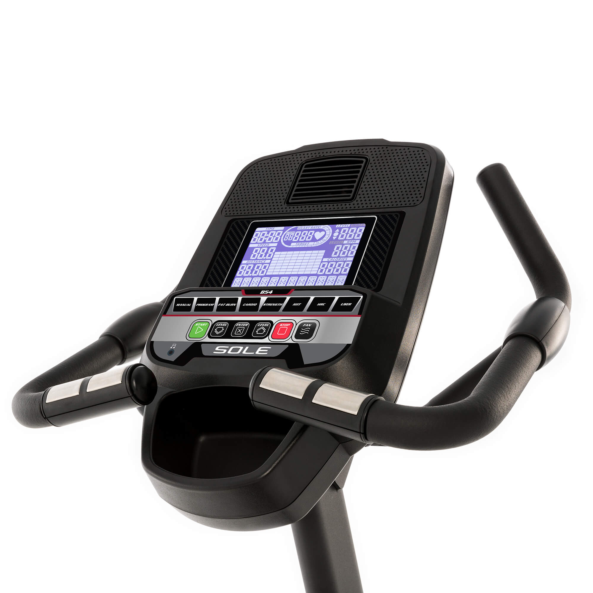 SOLE B54 Upright Exercise Bike for Home Gym - 2024 New Model with LCD Display & Adjustable Resistance - Perfect for Cardio Workouts and Indoor Cycling Training