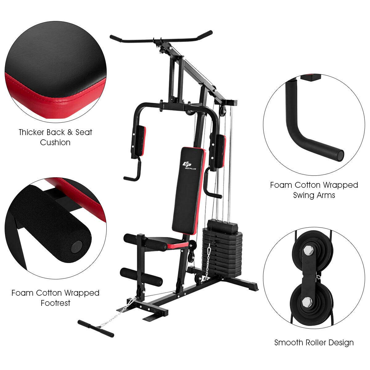 Goplus Multifunction Home Gym System - Weight Training Equipment for Full Body Workout | Strength Machine for Men & Women | Perfect for Home Fitness & Small Spaces