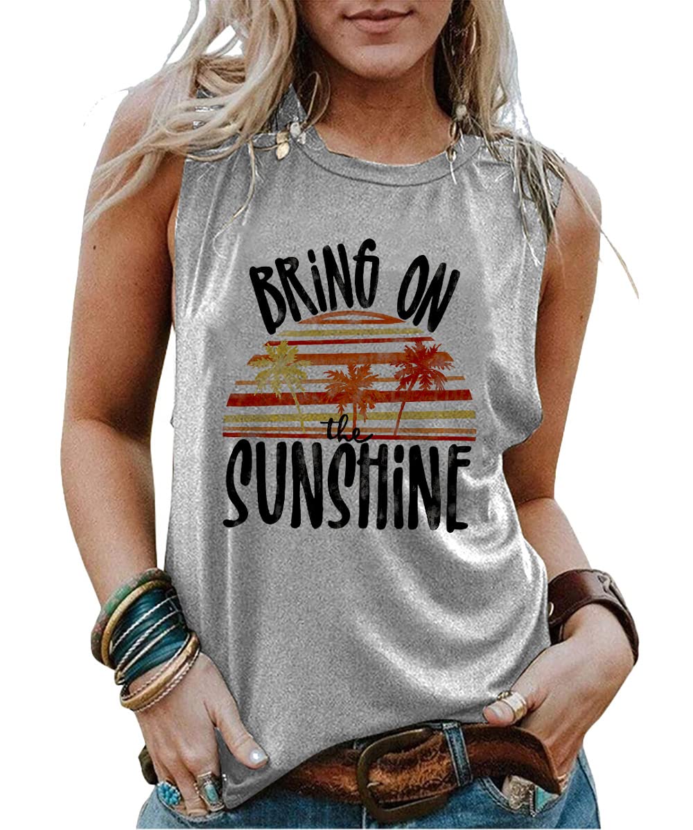 Women's Casual Sleeveless Beach Tank Top - Summer Vacation T-Shirt for Sunny Outings & Tropical Getaways | Perfect for Beach Trips, Pool Parties & Summer Travel