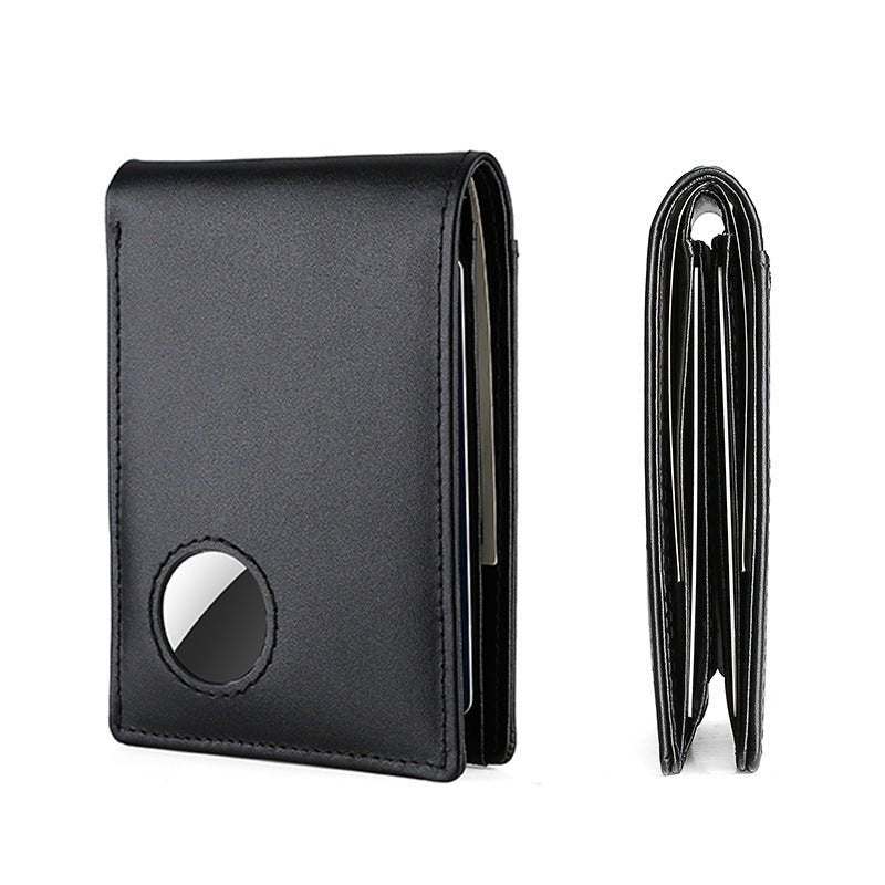 Genuine Leather Wallet with AirTag Pouch - RFID Blocking Slim Bifold Wallet for Men - Perfect for Travel, Work & Everyday Use