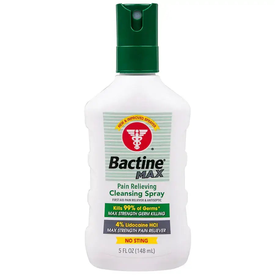 Bactine MAX First Aid Antiseptic Spray – 5 fl oz for Pain Relief & Infection Prevention – Ideal for Cuts, Scrapes & Minor Burns