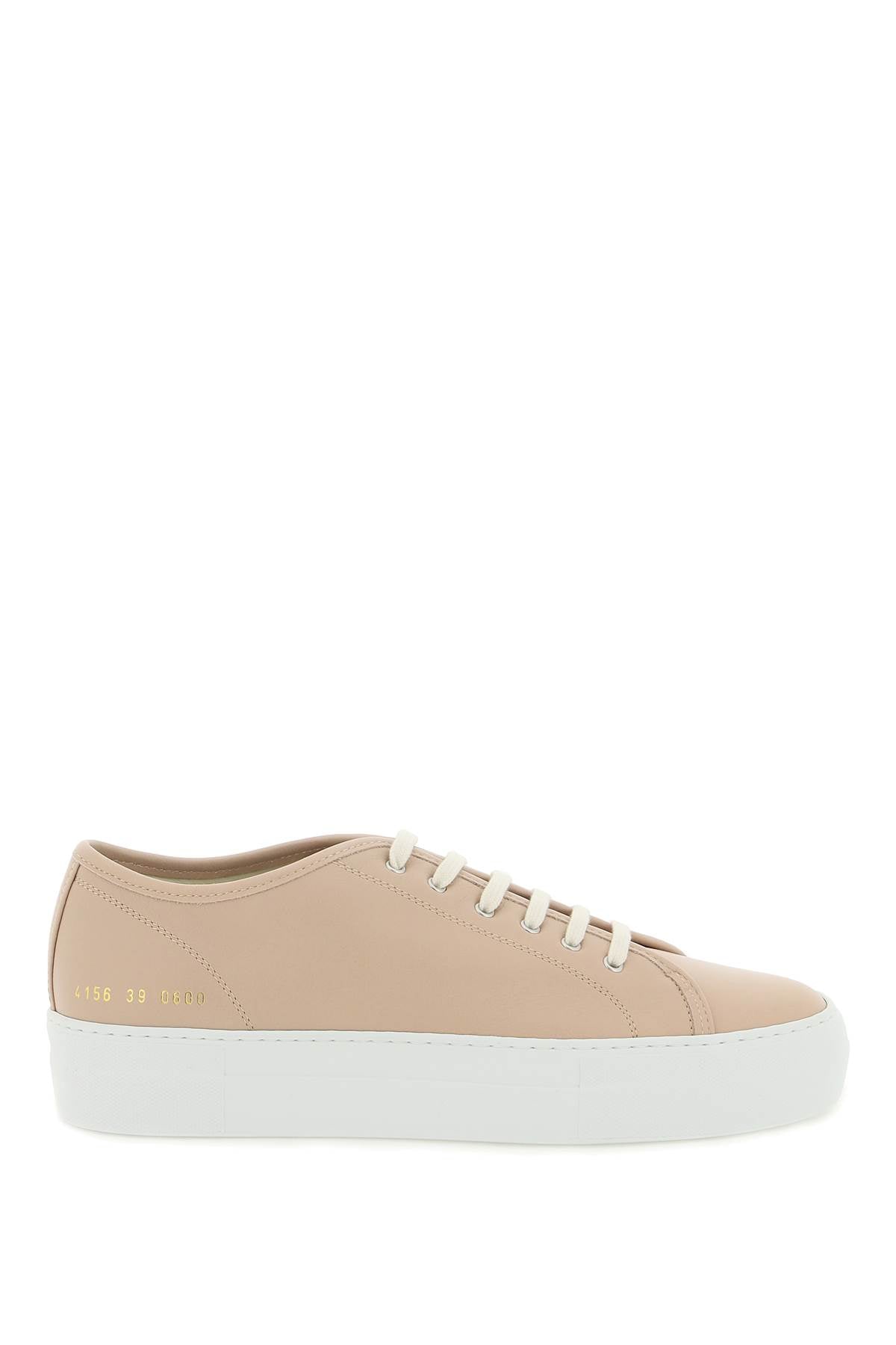 Common Projects Leather Tournament Low Super Sneakers - Men's Premium Minimalist White Leather Sneakers for Casual Wear & Street Style
