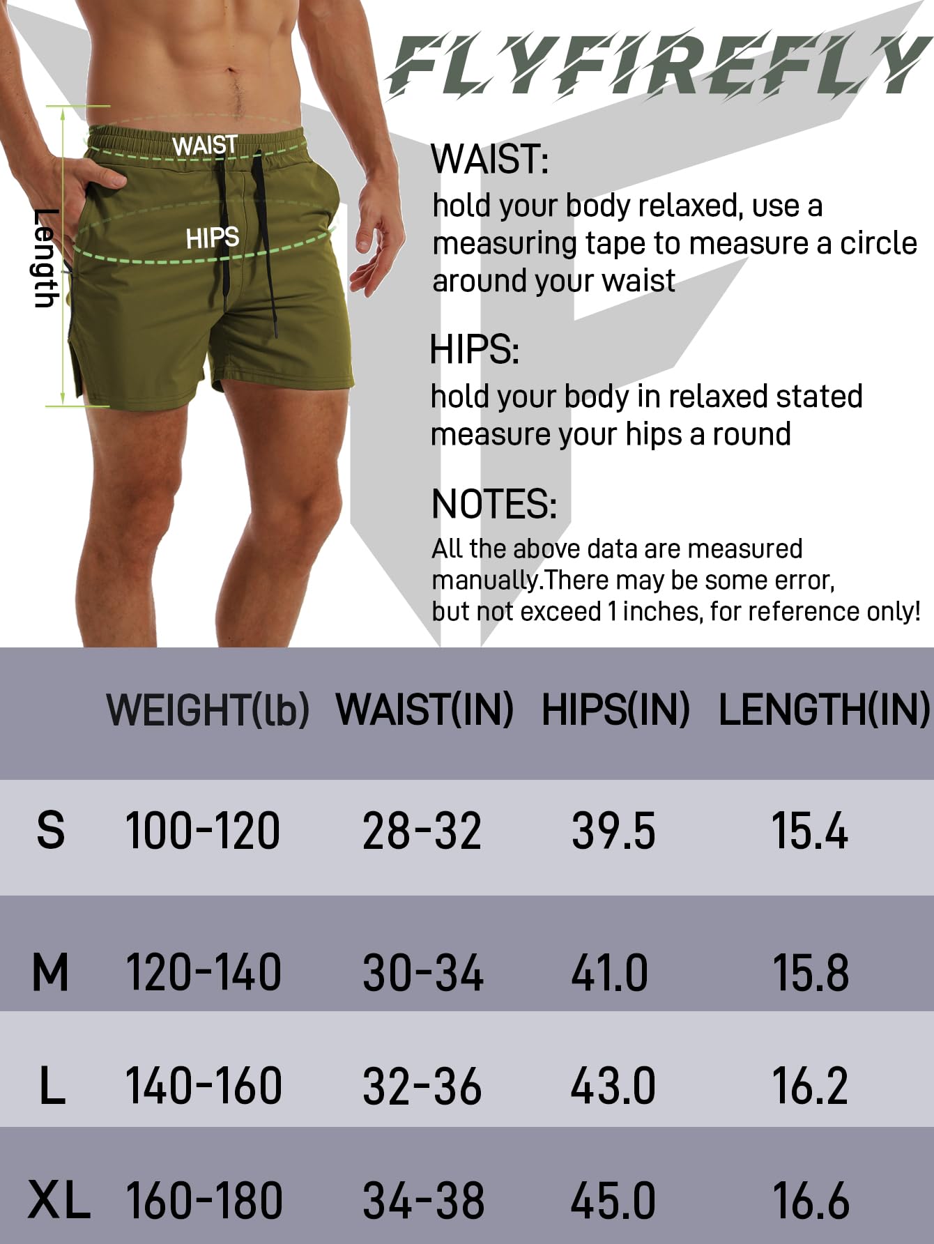 FLYFIREFLY Men's Quick Dry Workout Shorts - Lightweight Gym & Running Shorts with Towel Loop for Bodybuilding Training | Perfect for Gym, Jogging & Outdoor Sports