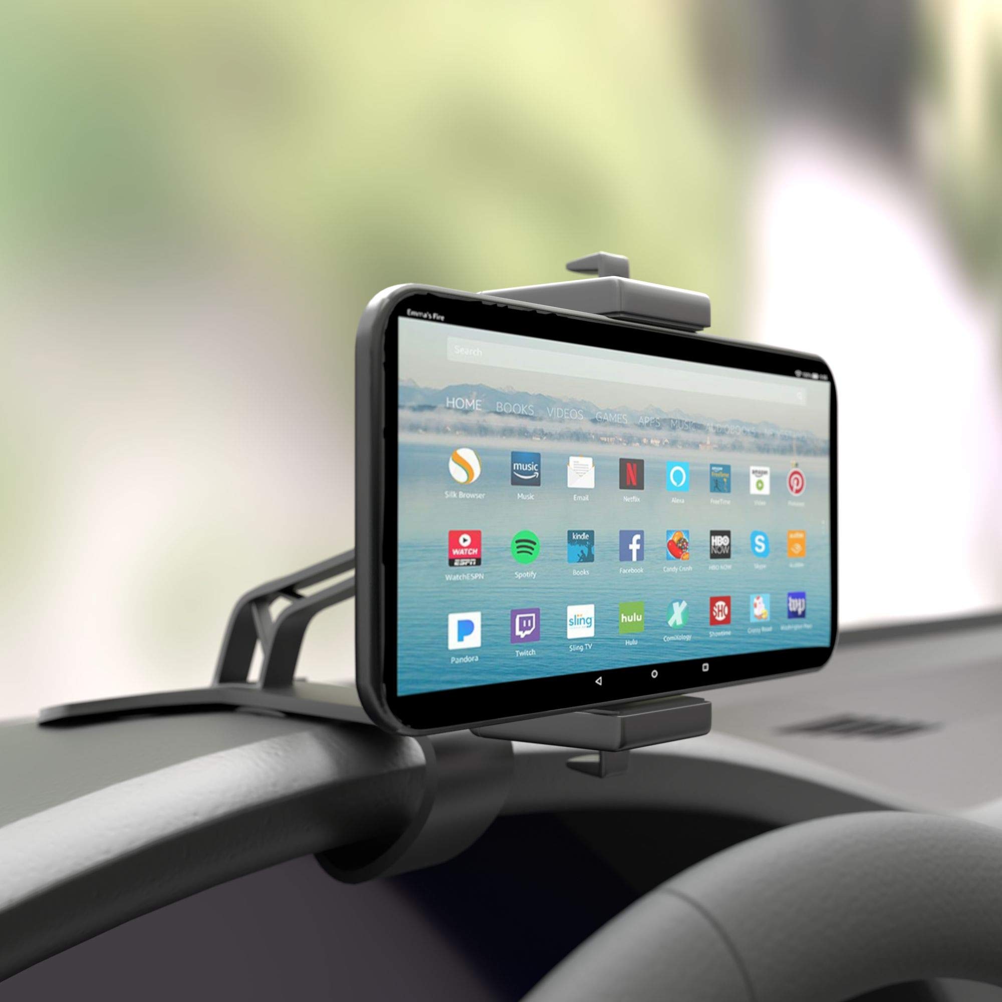 Amazon Basics Universal Car Phone Mount - Adjustable Dashboard Smartphone Holder for iPhone, Samsung, Google Pixel - Secure & Hands-Free Driving - Perfect for GPS Navigation & Music Playback