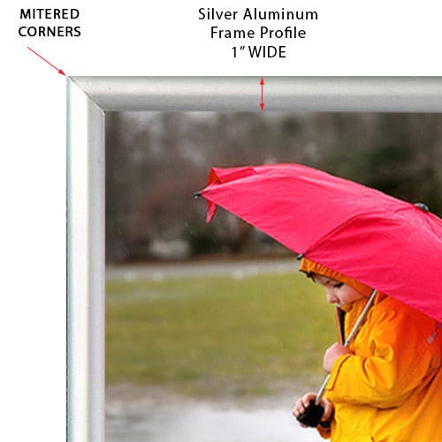 18x24 Snap Frame Poster Sign Frames - 1 Inch Wide Silver Aluminum Frame with Mitered Corners | Perfect for Retail Displays, Restaurants, and Office Signage