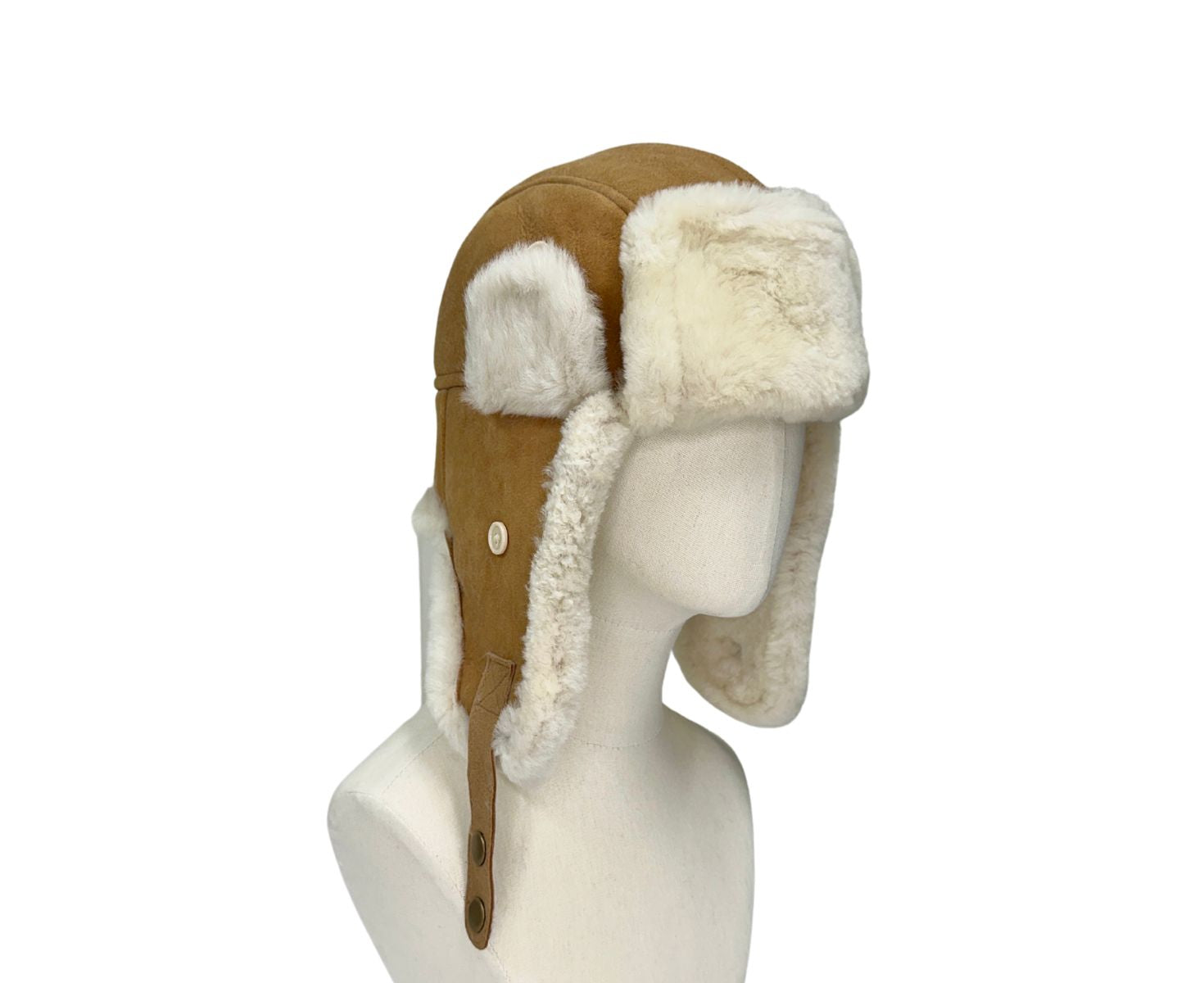 Premium Genuine Sheepskin Hunters Hat for Men & Women - Warm Winter Outdoor Hunting Cap for Cold Weather Adventures