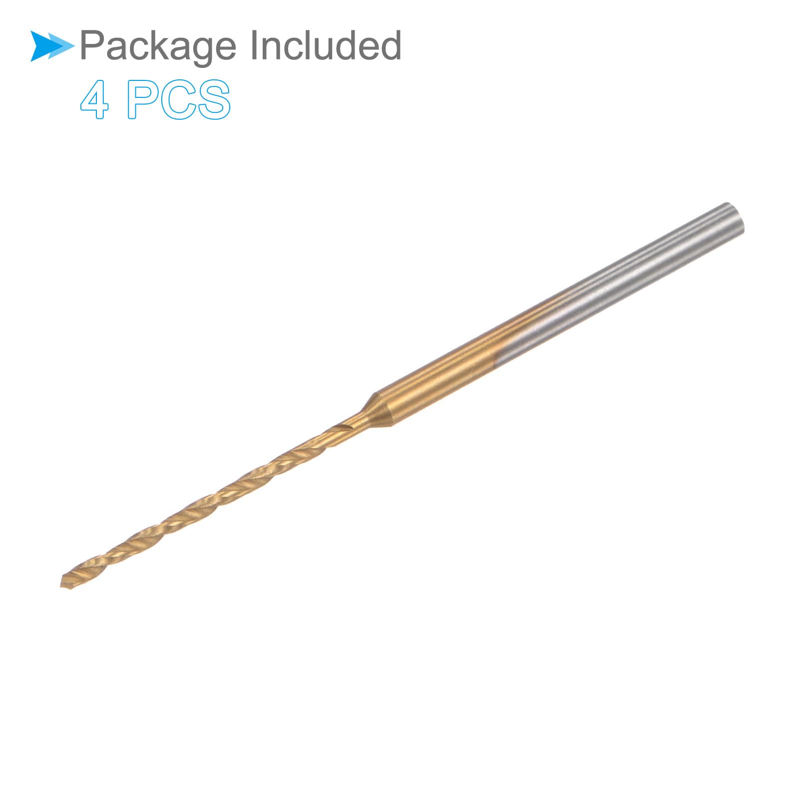 Titanium Coated Mini Drill Bit Set - 1.2mm Drill Diameter & 2.35mm Shank for Precision Engraving | Ideal for Plastic, Woodworking, Jewelry Making & DIY Crafts (4-Piece Kit)