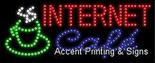 High Impact Cafe Flashing LED Sign - Energy Efficient Animated Neon Light for Coffee Shop, Bar & Restaurant Decor