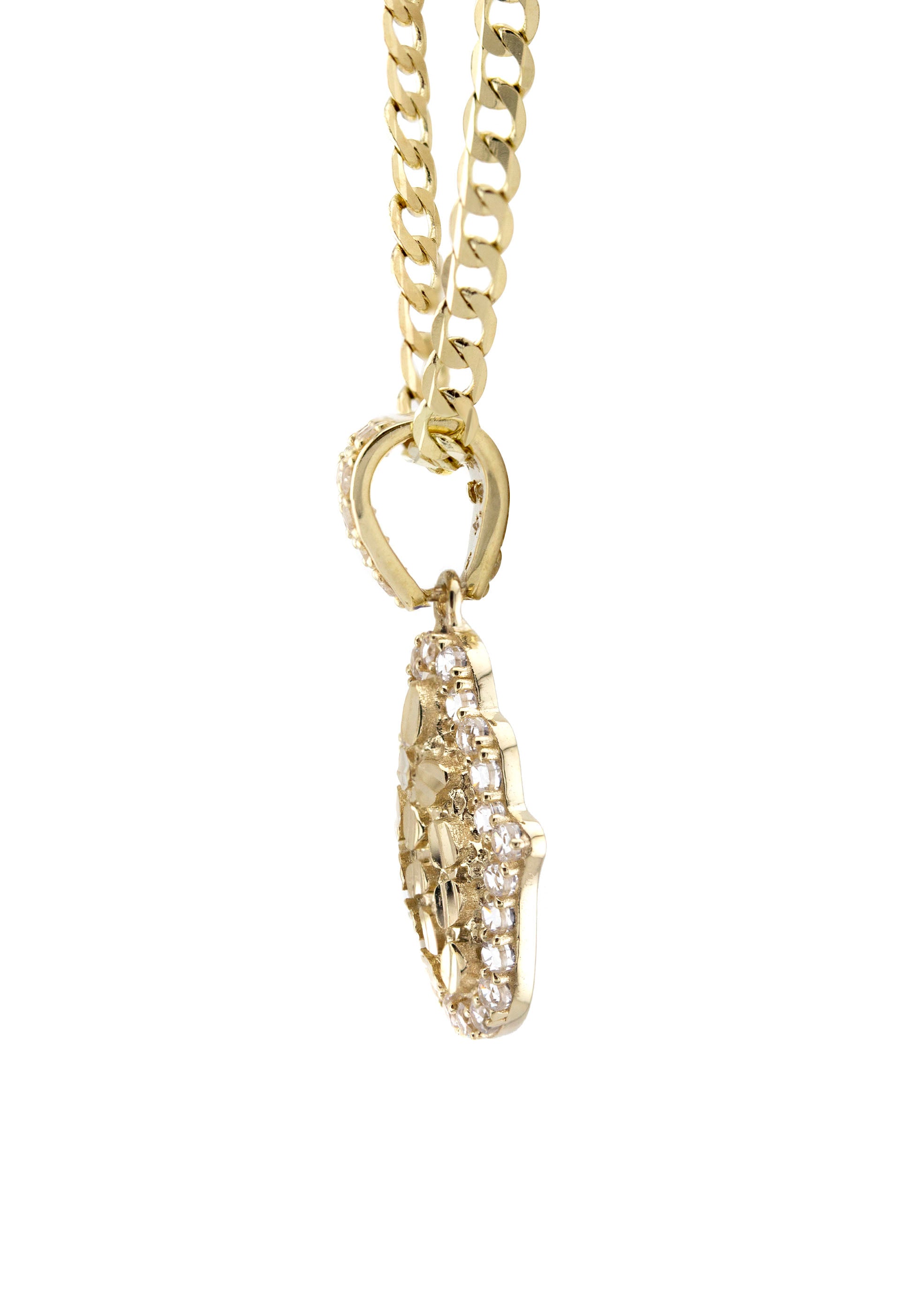 10K Yellow Gold Hamsa Hand Nugget Necklace for Women - 1.4 Inch Pendant, 5.4 Grams - Dainty Jewelry Gift for Birthday, Anniversary & Everyday Wear | Spiritual Protection & Boho Fashion Accessory