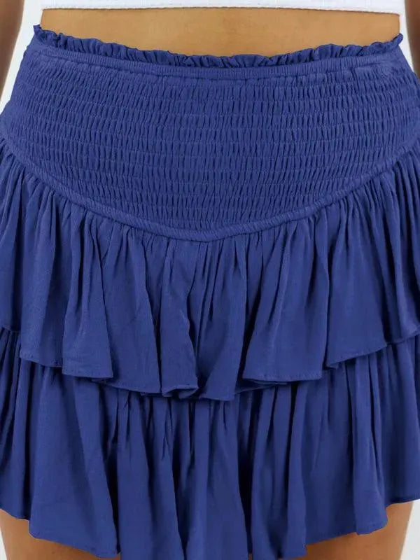 Women's Flowy Tiered Mini Skirt - A-Line Summer Short Skirt for Casual Outfits & Beach Vacations