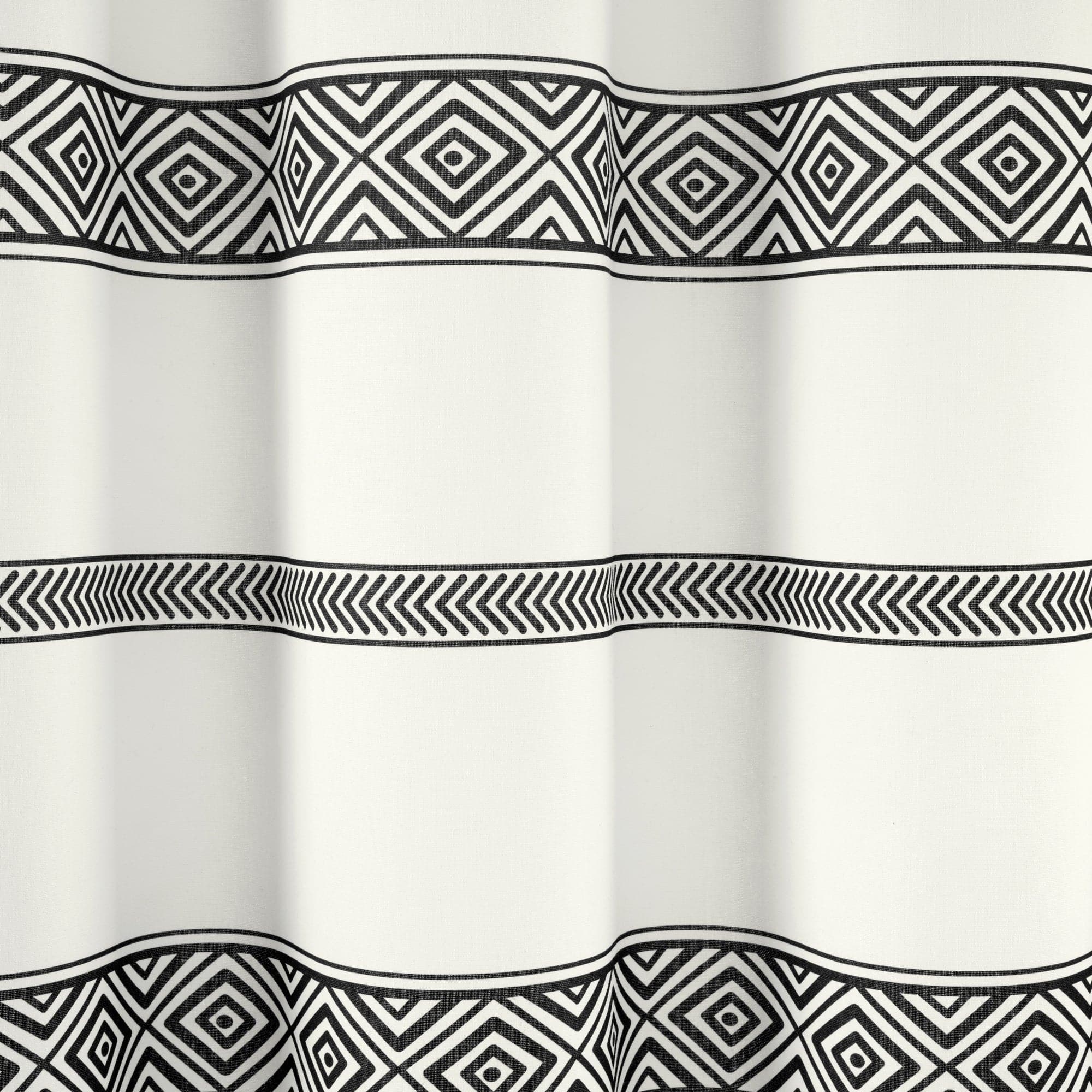Boho Stripe Tassel Shower Curtain - Handmade Yarn Dyed Recycled Cotton Bathroom Decor for Boho, Farmhouse & Coastal Style Homes - Perfect for Bathrooms, Guest Rooms & Beach Houses