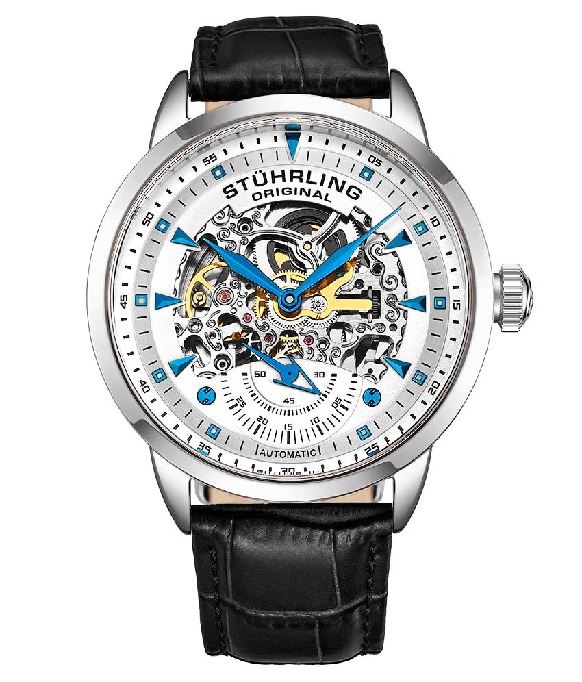 Executive 133 Automatic 44mm Skeleton Watch for Men - Luxury Stainless Steel Mechanical Timepiece - Perfect for Business, Formal Events & Gift Giving