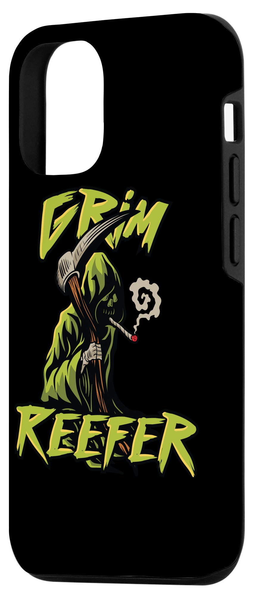 iPhone 12/12 Pro Grim Reaper Smoking Weed Case - Halloween Marijuana THC Themed Protective Cover - Perfect for Stoner Lifestyle & Cannabis Enthusiasts