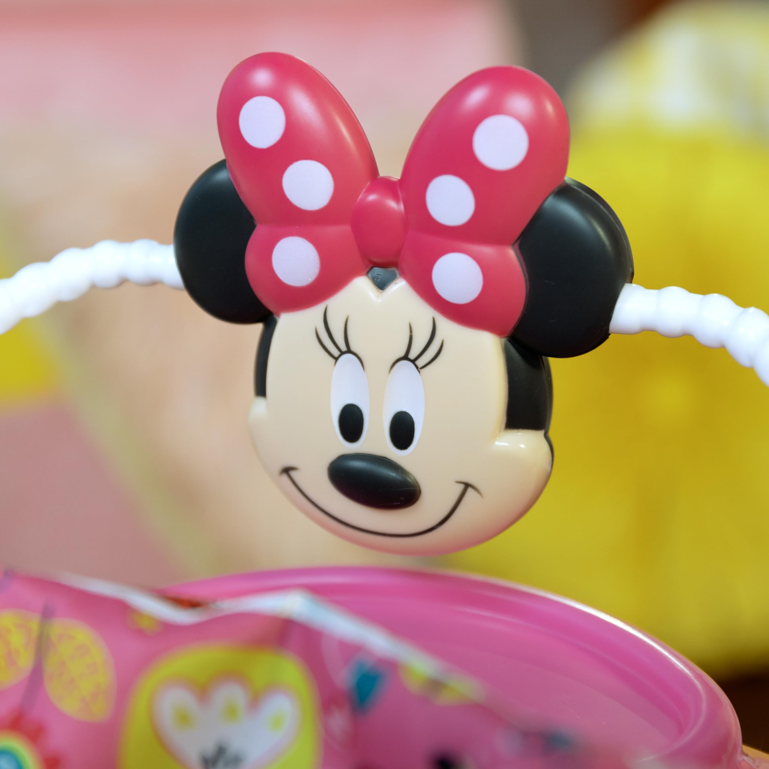 Bright Starts Disney Baby MINNIE MOUSE PeekABoo Baby Activity Center Jumper with 8 Interactive Toys, Lights & Sounds, 360-Degree Rotating Seat for 6-12 Months Infants (Pink/Blue) - Perfect for Playtime, Learning & Motor Skill Development