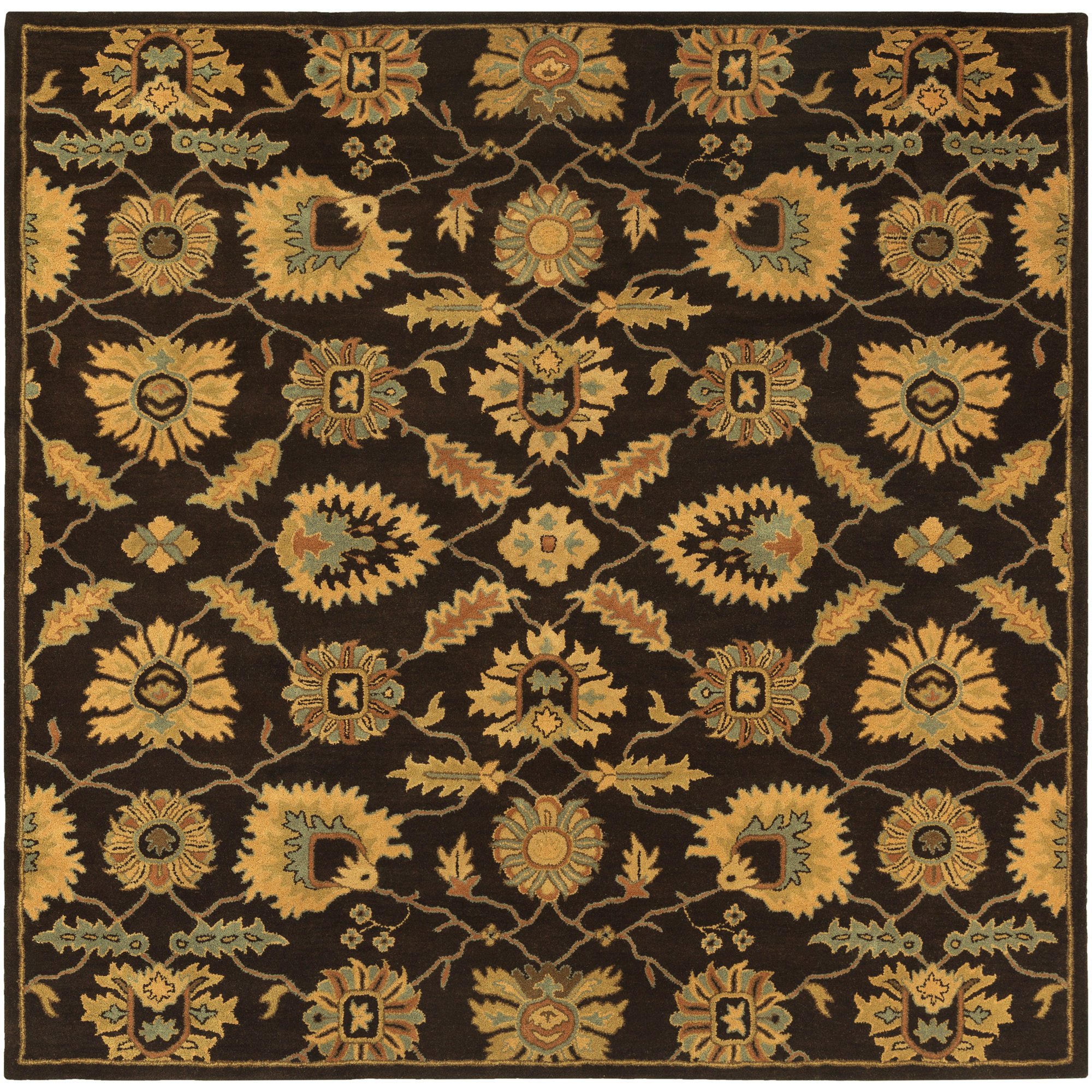 Surya Caesar 4' Square Chocolate Brown Area Rug - Soft Non-Slip Living Room Rug for Bedroom, Dining Room & Home Decor