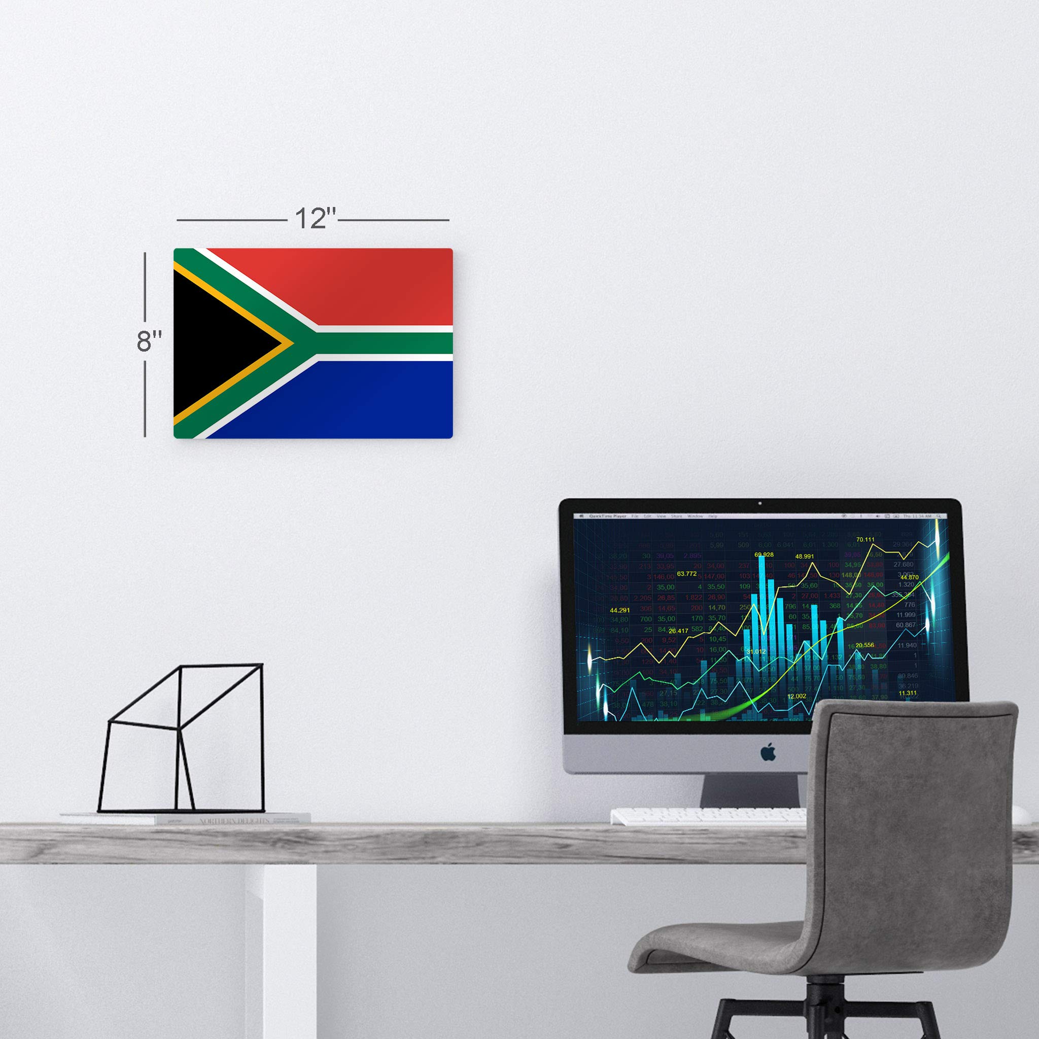 South Africa Flag Metal Wall Art - 16x24 Inch Ready to Hang, USA Made Modern Home Decor for Office, Living Room, Dorm, Bedroom & Man Cave | Perfect for Sports Bars, Game Rooms & Patriotic Displays
