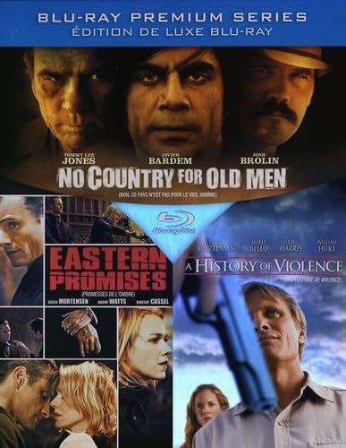 No Country for Old Men DVD | History of Violence Blu-ray | Eastern Promises Movie Collection - Action Thriller Films for Movie Night & Home Entertainment