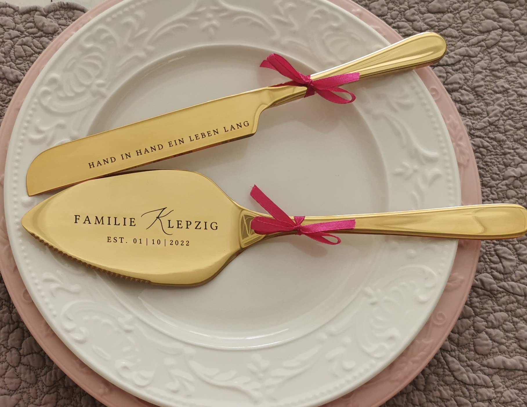 Personalized Wedding Cake Serving Set - Custom Engraved Stainless Steel Pie Cutting Tools with Knife & Forks (2-Piece Silver Set) - Perfect for Anniversaries, Birthdays, Bridal Showers & Wedding Keepsake Gifts - Ideal for Cake Cutting Ceremonies, Dessert Serving & Special Occasion Celebrations