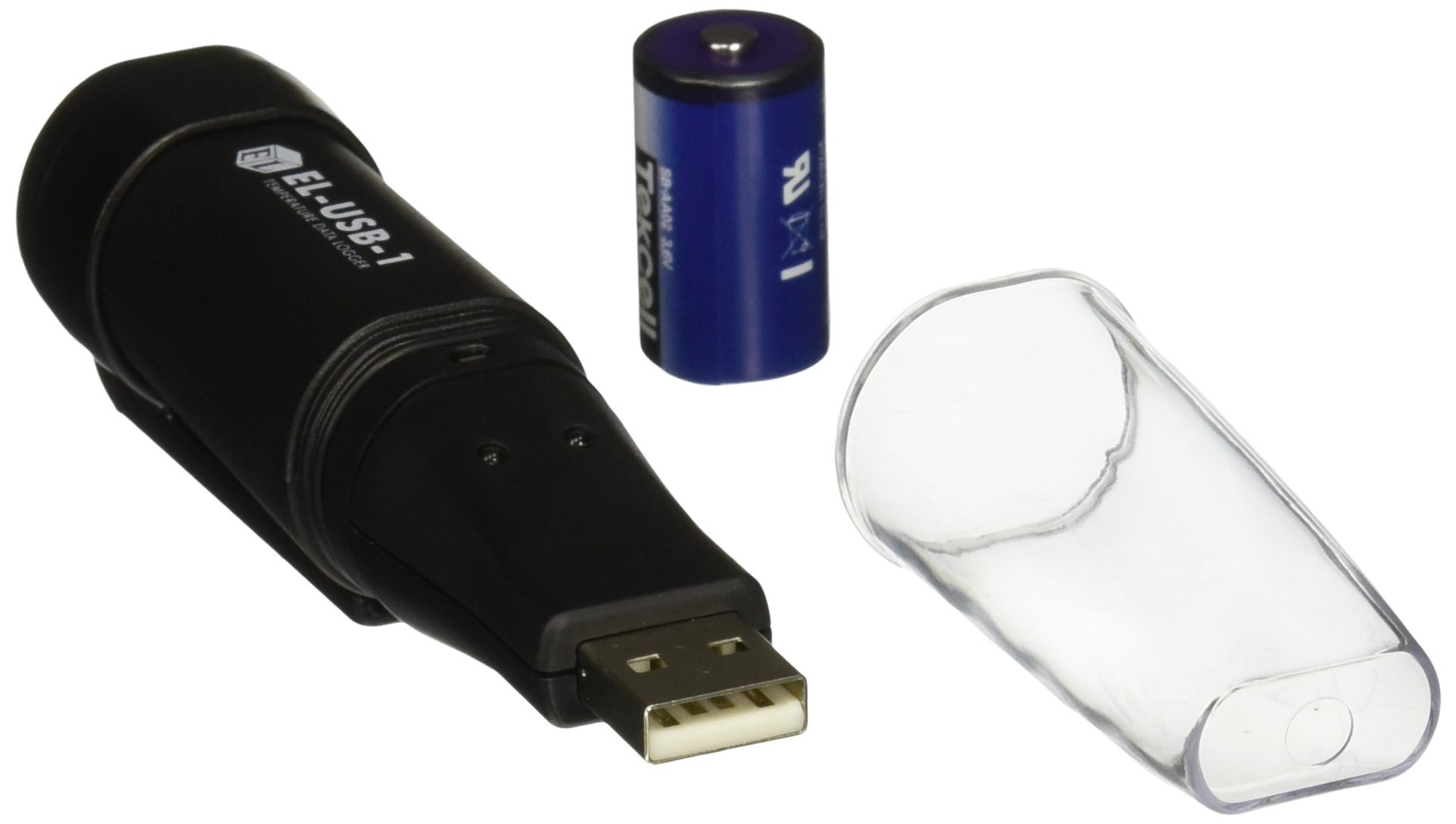 Lascar Electronics EL-USB-1 USB Temperature Data Logger with 16,000+ Readings - 1 Year Battery Life - Compact Size (5 x 1 x 1 inches) - Black - Ideal for Food Storage, Laboratory Monitoring & HVAC System Tracking