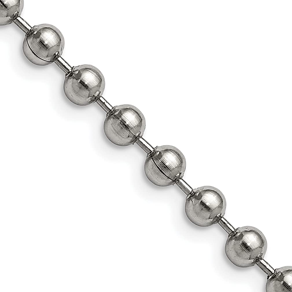 ICE CARATS 5mm 24 Inch Stainless Steel Ball Chain Necklace with Pendant - Trendy Beaded Fashion Jewelry for Women | Perfect Gift for Her, Birthday, Anniversary & Everyday Wear