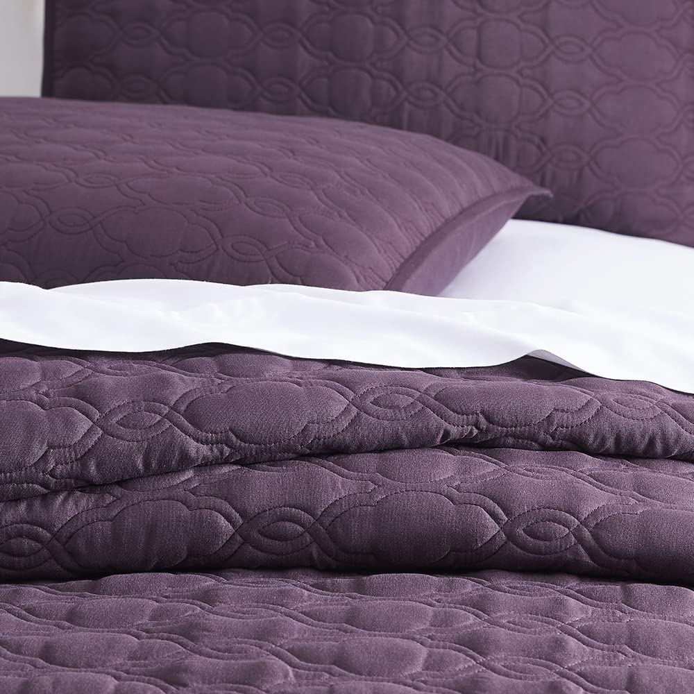 BOURINA 2-Piece Twin Size Quilt Set - Soft Microfiber Bedspread with Sham (68