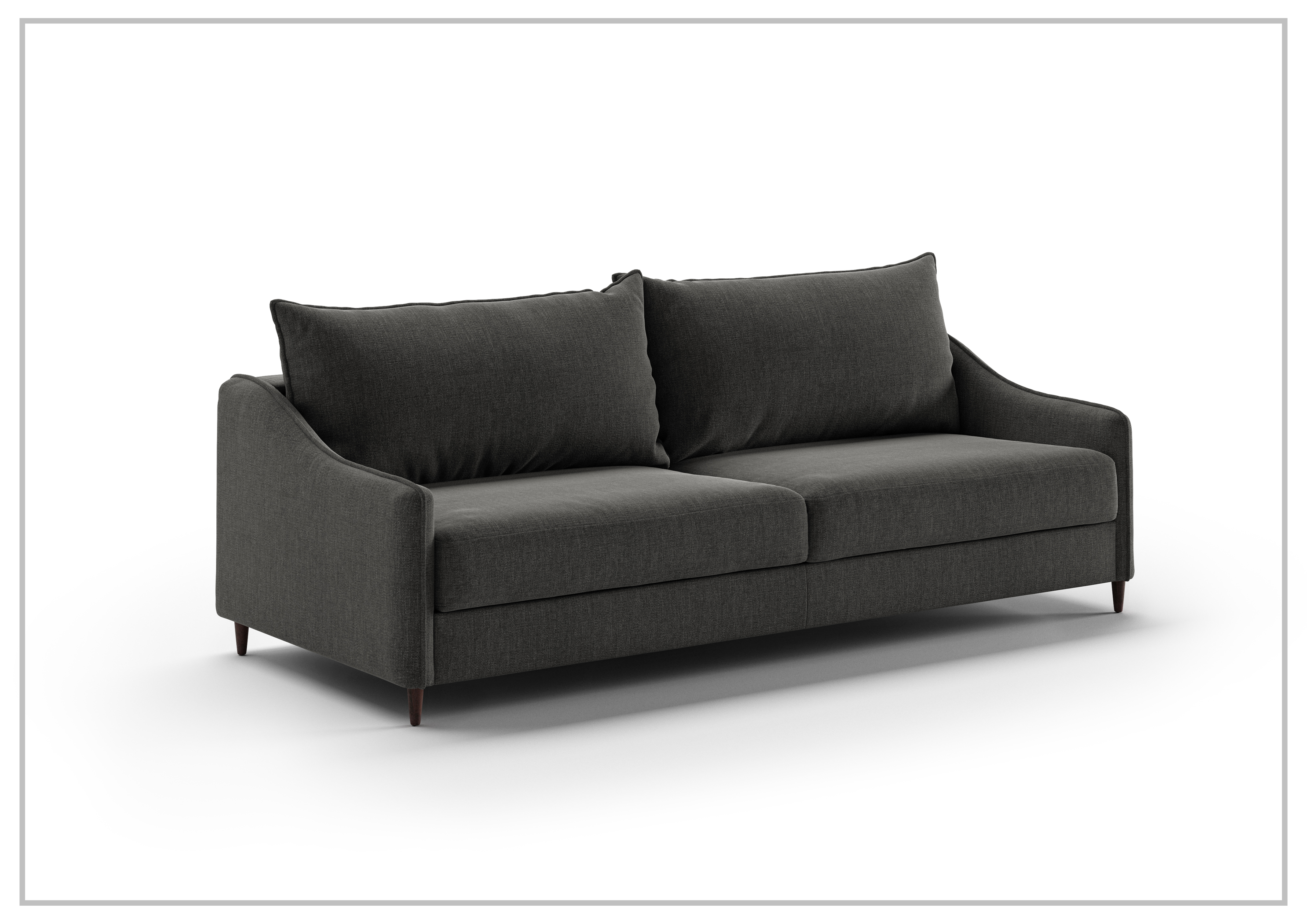 Luonto Ethos Fabric King Sleeper Sofa with Wood or Chrome Legs - Convertible Sofa Bed for Living Room, Guest Room & Small Spaces