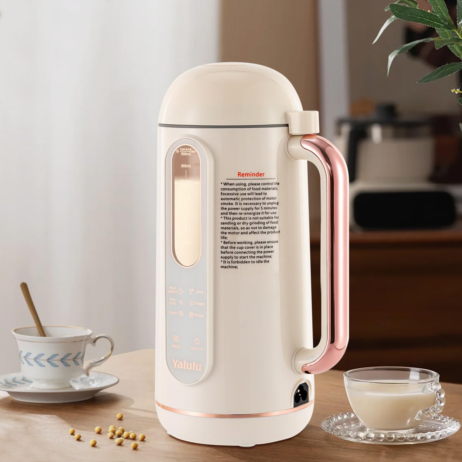 LYNICESHOP 6-in-1 Soy Milk Maker Machine - Automatic Nut Milk Maker for Almond, Soybean & More (30 oz) - Perfect for Vegan, Keto & Healthy Homemade Milk - Great for Breakfast, Smoothies & Plant-Based Diets