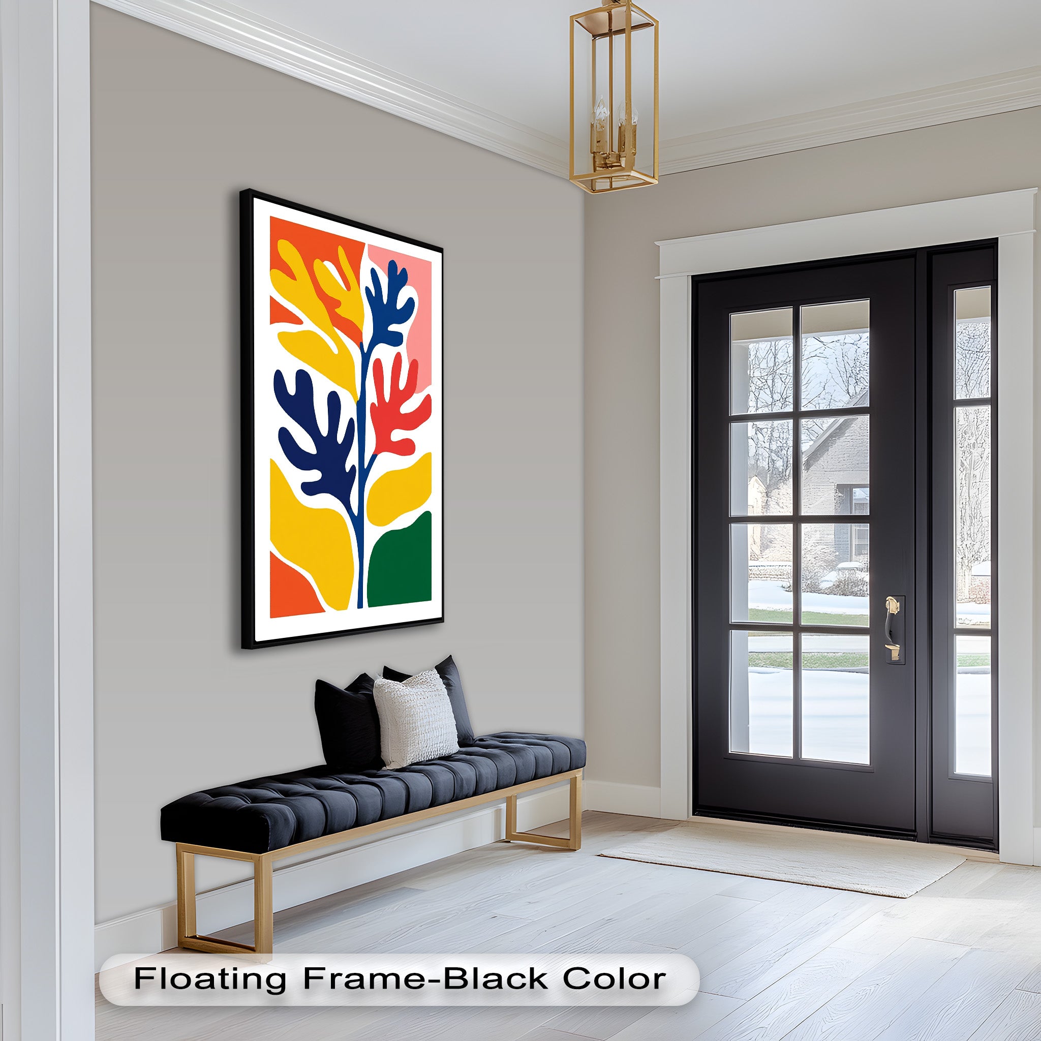 Vibrant Abstract Leaf Art - Modern Botanical Oil Painting for Home & Office Decor | Wall Art, Living Room, Bedroom