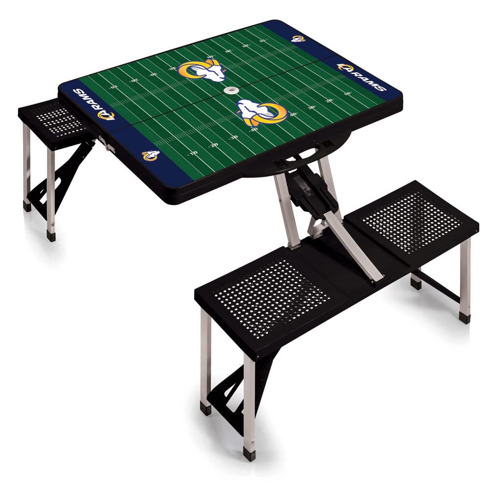 Las Vegas Raiders Picnic Table - Black | NFL Team Outdoor Dining Set for Tailgating, Backyard BBQs & Game Day Parties