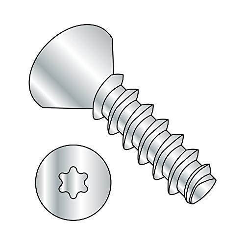 Small Parts 0408LTF Zinc Plated Steel Thread Rolling Screw for Plastic - 82° Flat Head, Star Drive, #4-20 Thread, 1/2