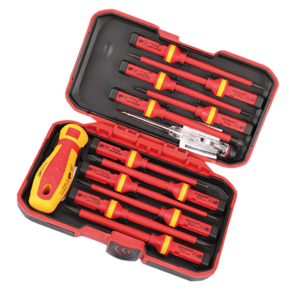 iplusmile 13-Piece Insulated Electrician Tool Set - 1000V Rated Screwdrivers, Multi-Functional Repair Kit with Changeable Bits - Perfect for Electrical Work, Home Repairs & DIY Projects